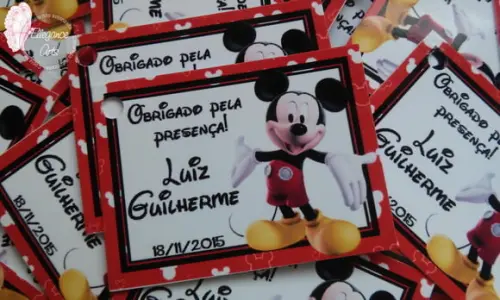 Tag Agradecimento Mickey (tamanho 3x4)