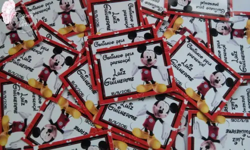 Tag Agradecimento Mickey (tamanho 3x4)