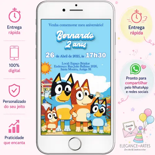Convite Digital Bluey