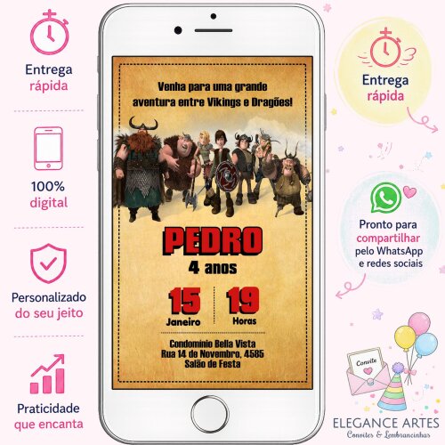 Convite Digital Como Treinar o Seu Dragão
