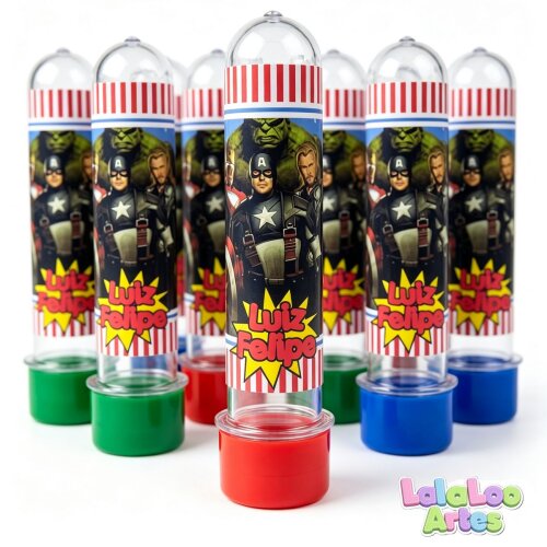 20 Tubete Os Vingadores Personalizado