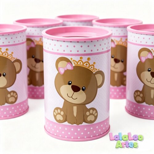 Cofrinho Ursinha Princesa  Personalizado