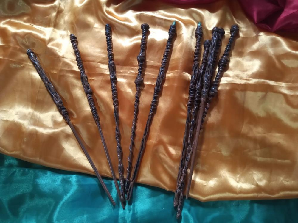Kit Lembrancinhas 15 Mini Varinhas Simples 30cm para Festa Harry 