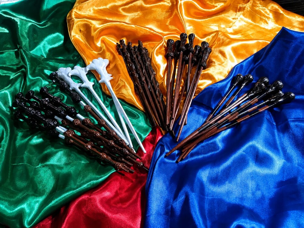 Kit 5 Mini Réplicas Varinhas Festa Harry Potter 30cm