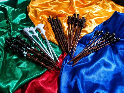 Kit 10 Mini Réplicas Varinhas Festa Harry Potter 25cm