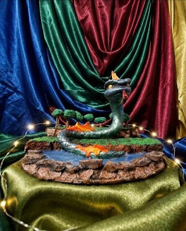 Escultrura Diorama Boitatá - Lendas e Mitos Folclore Brasileiro