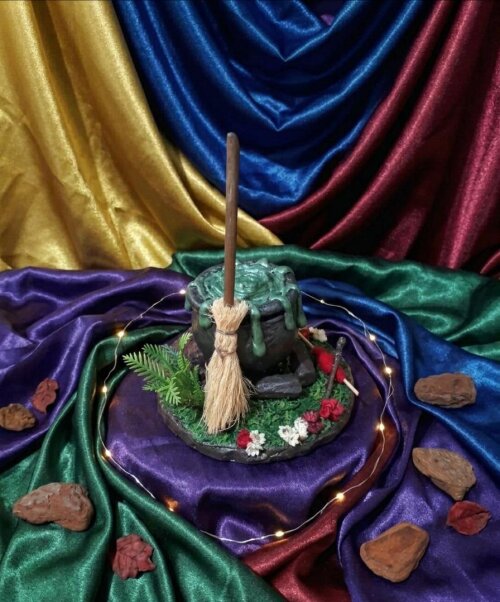 Mini Escultrura Diorama Coisa de Bruxa - Lendas e Mitos Folclore Brasileiro