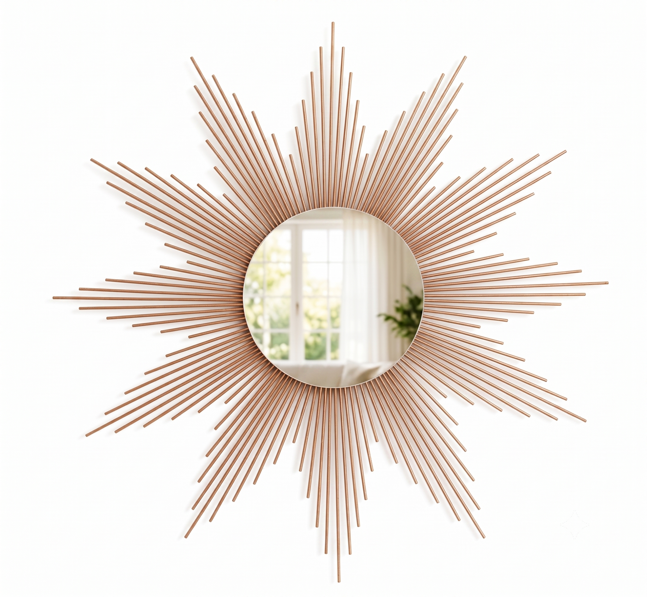 Espelho Sol Redondo Madeira de Bambu 80cm Artesanal Boho Chic