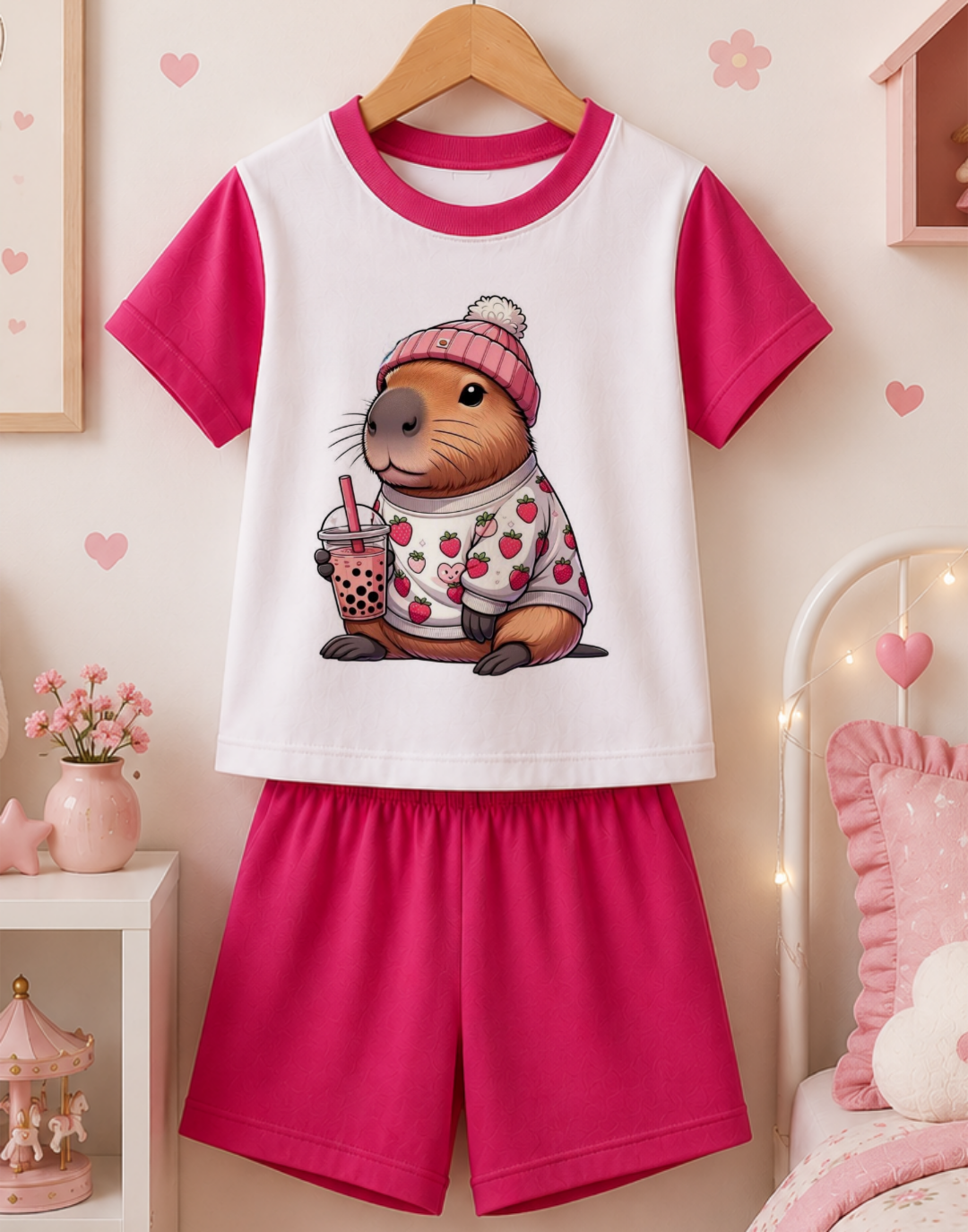 Pijama infantil capivara personalizado de menina