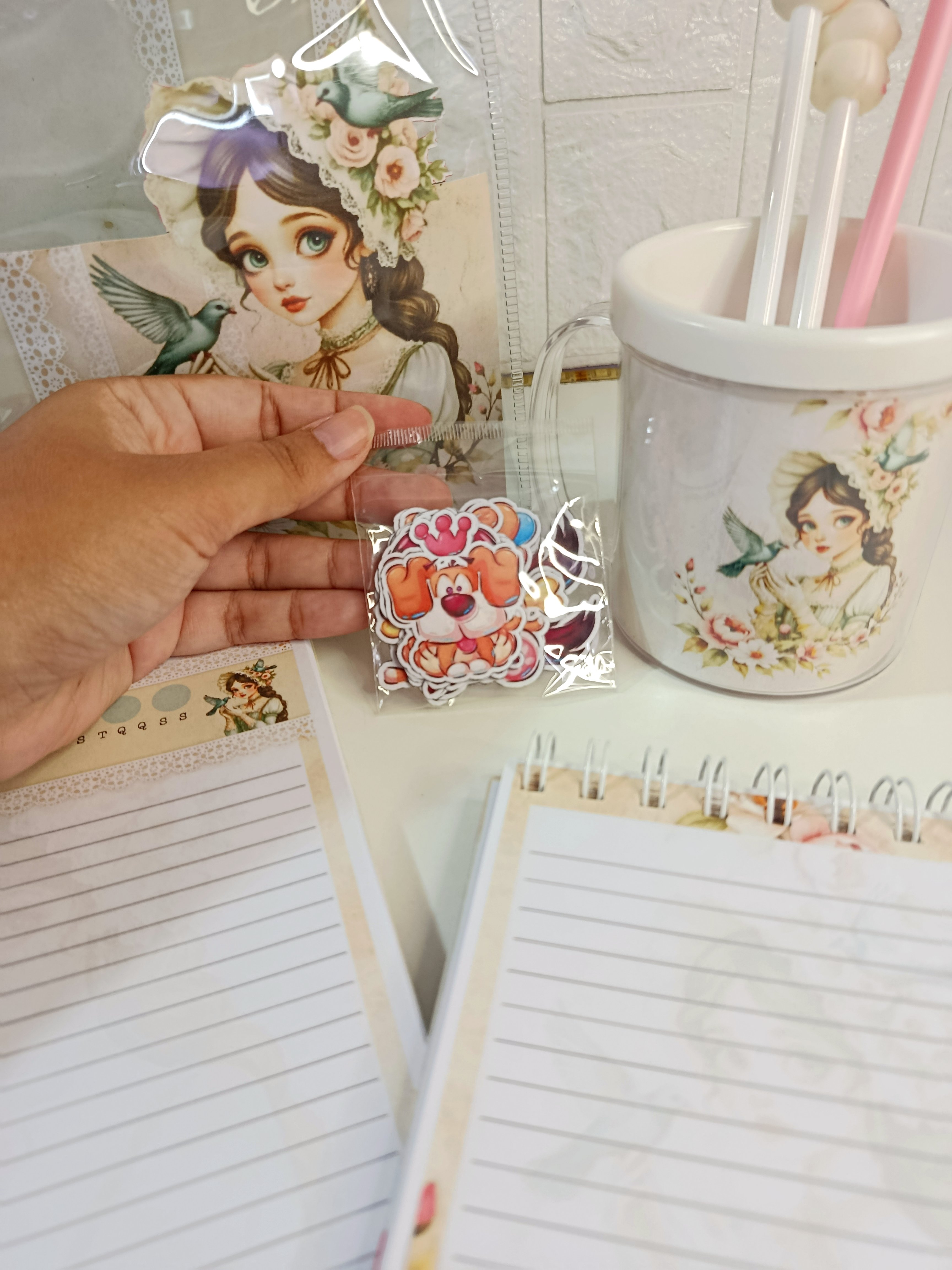 Kit de papelaria Bloquinho A6 + Caderno A5 Presente Criativo