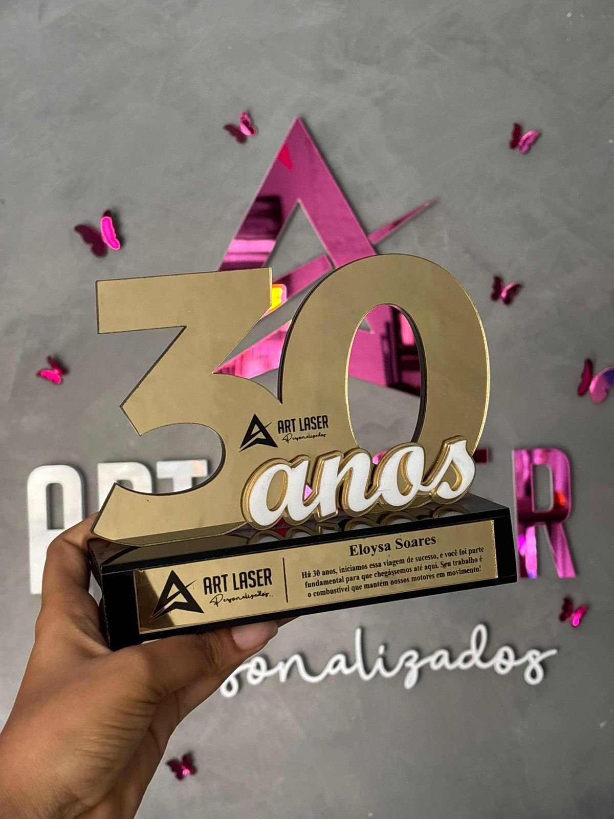 Troféu Personalizado 30 anos de empresa