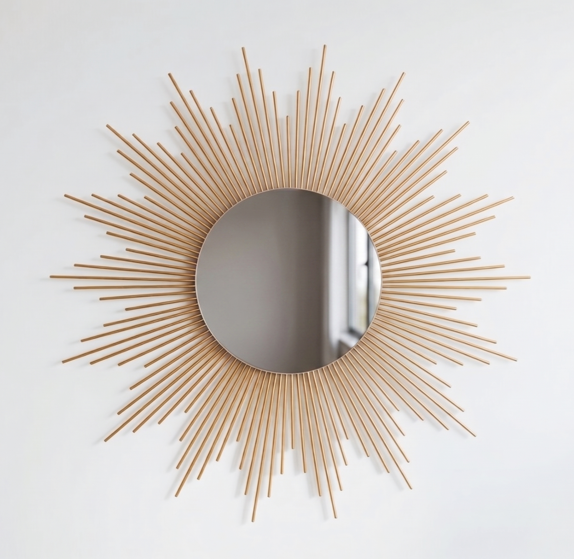 Espelho Sol 80cm de Madeira Bambu Artesanal para Decoração de P