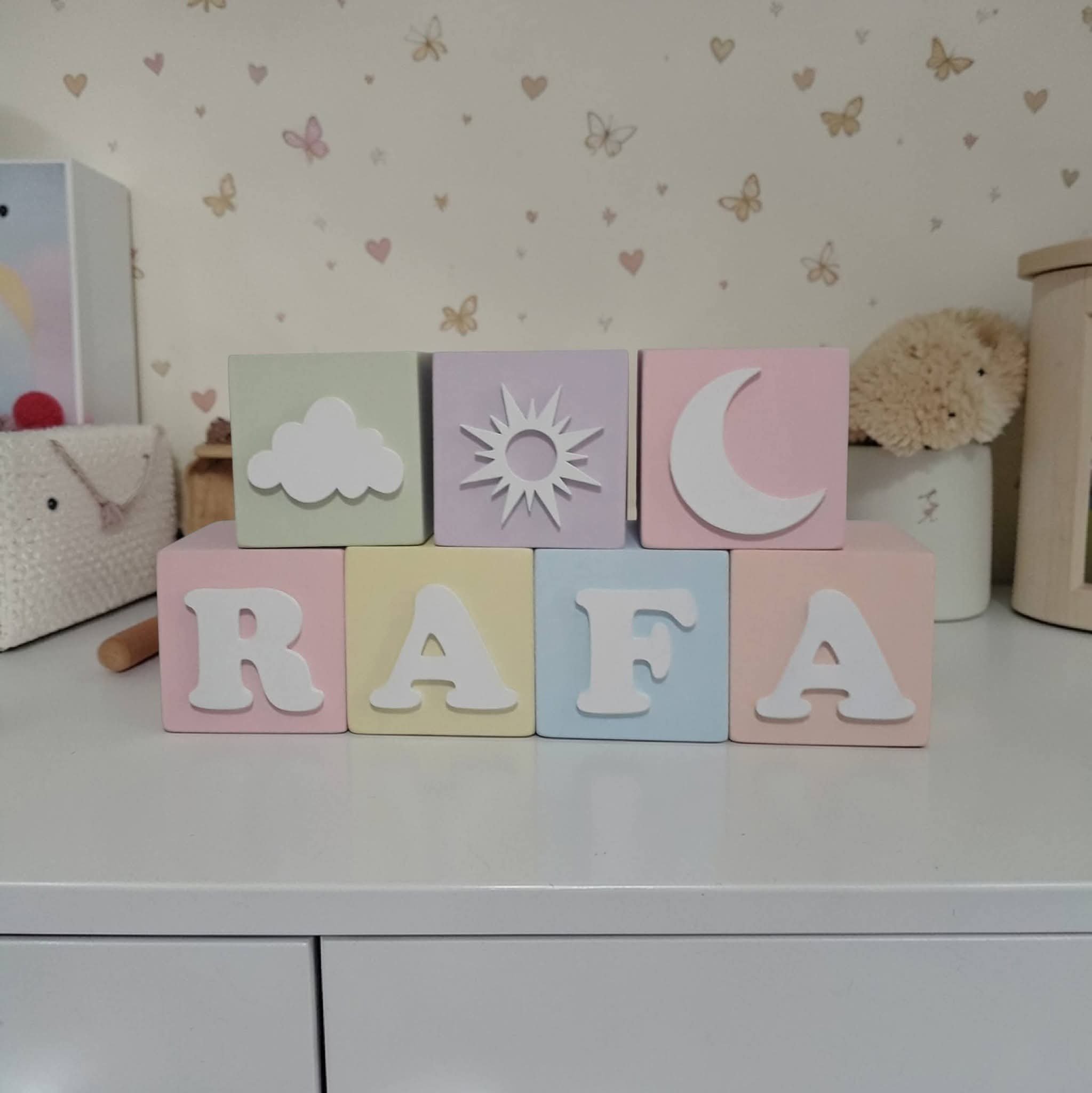 Cubos de mdf decorativos 8x8 / decoração de quarto infantil, fest