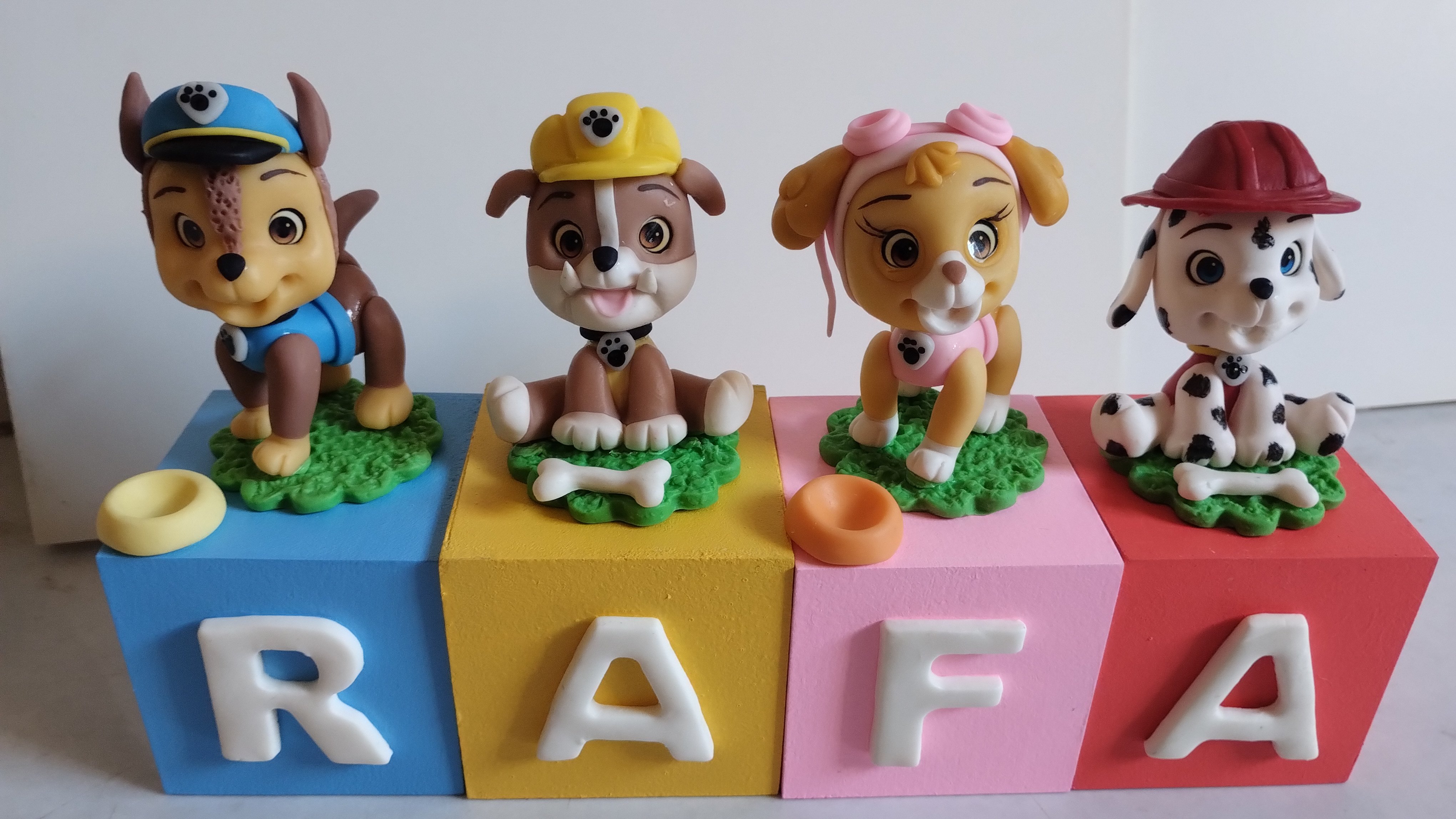 Cubo Decorativo Personalizado Patrulha Canina em Biscuit MDF