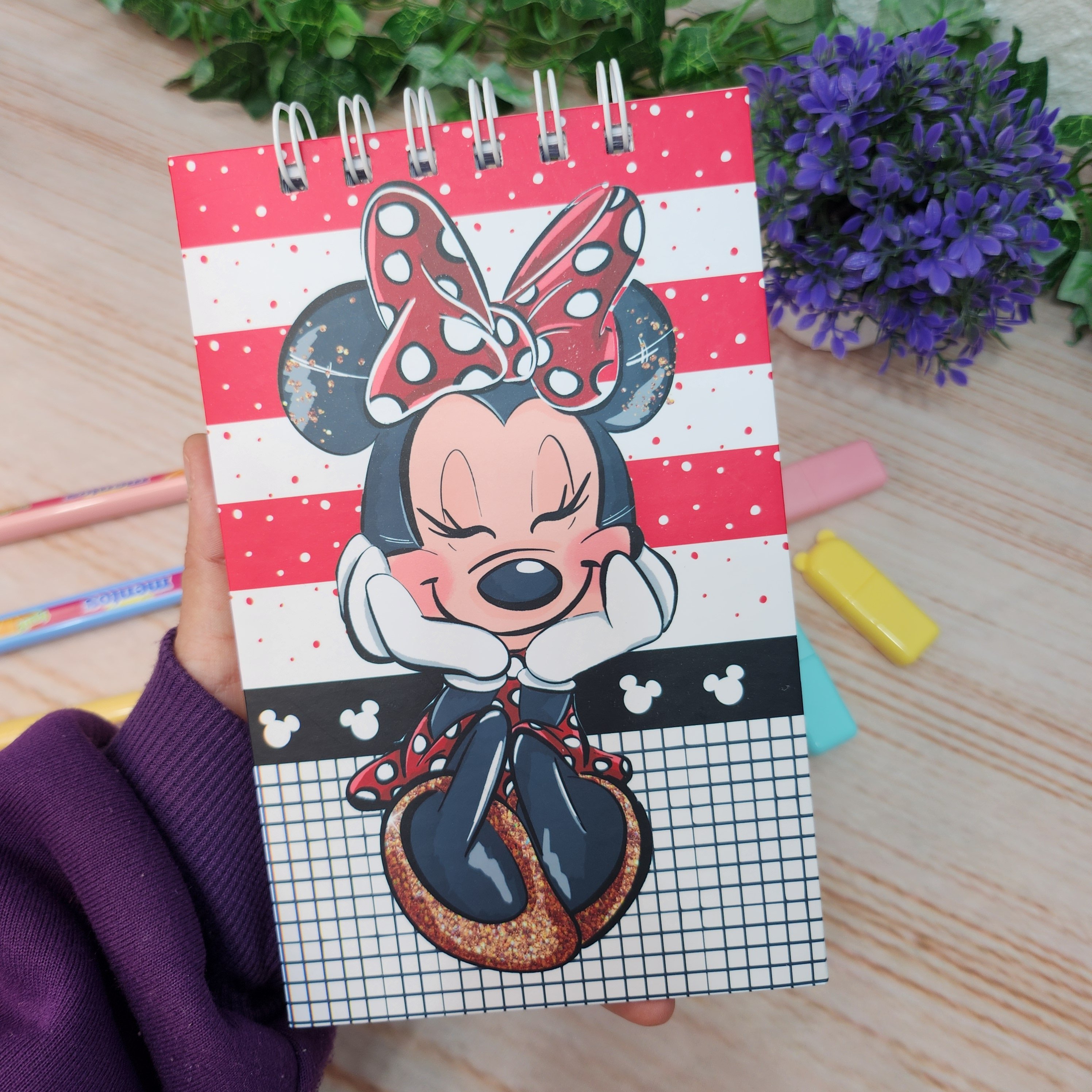 Caderneta Blocao Minnie Aquarela Personalizado