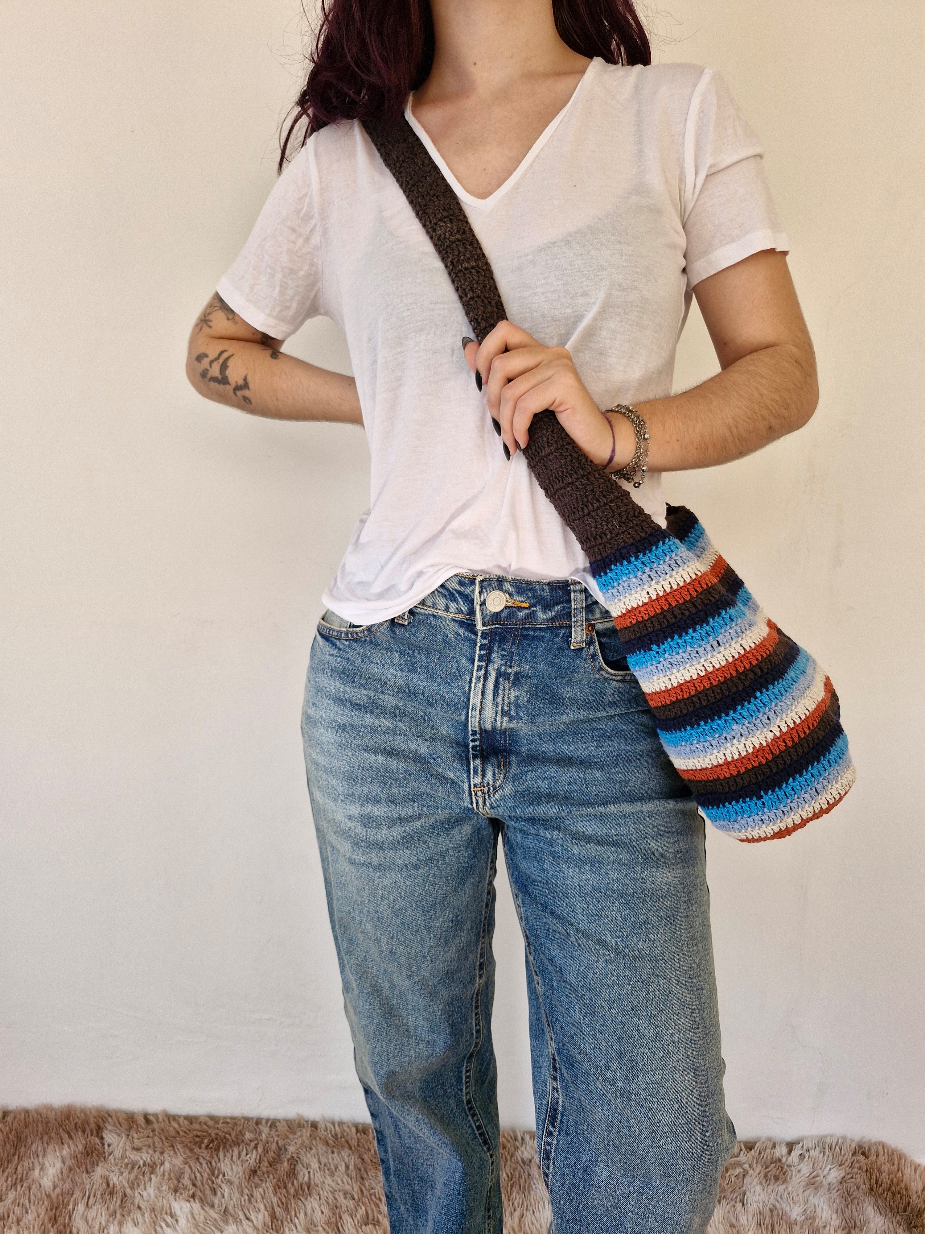 Bolsa de crochê - listras