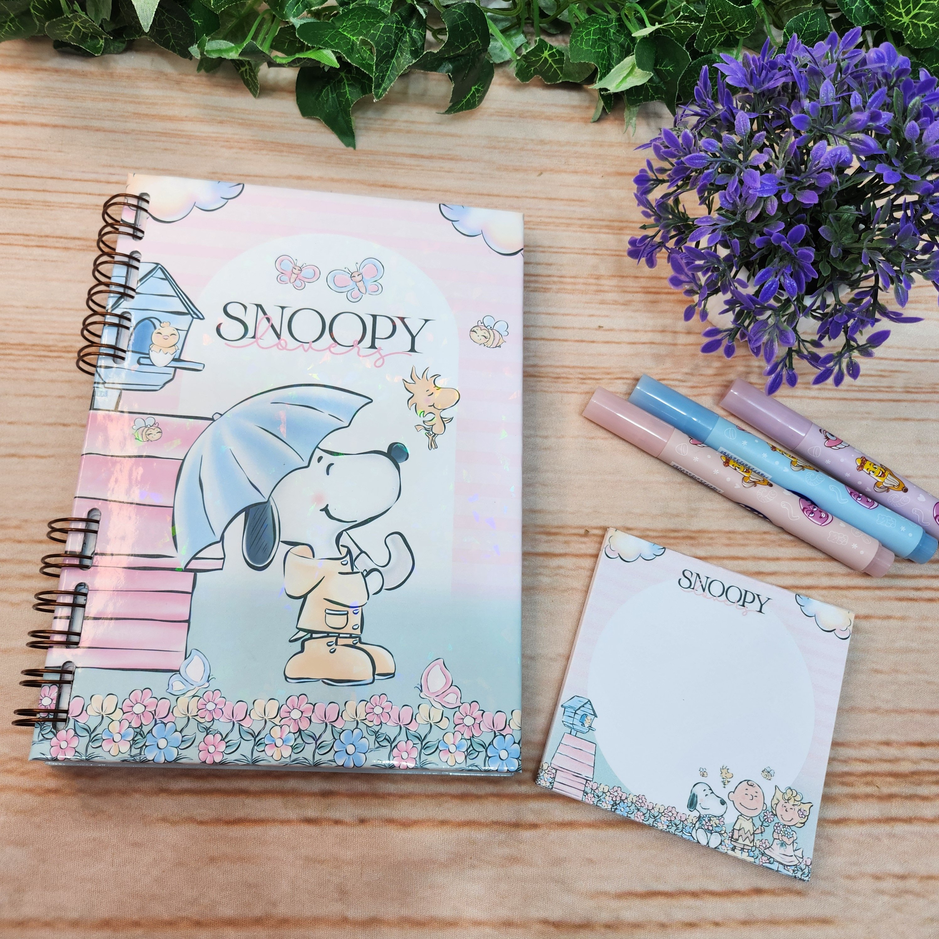 Caderno A5 Snoopy Aquarela Personalizado