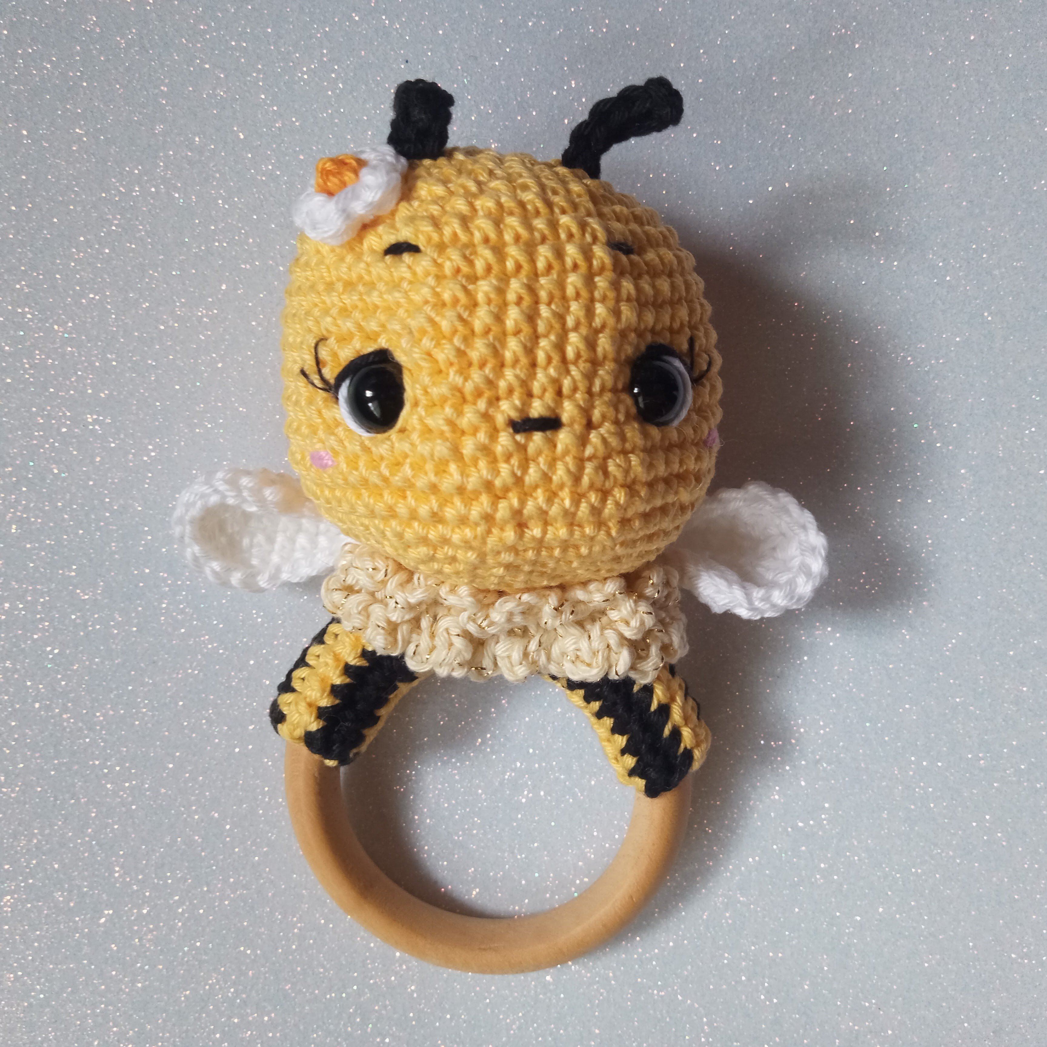 Chocalho abelhinha crochê / amigurumi