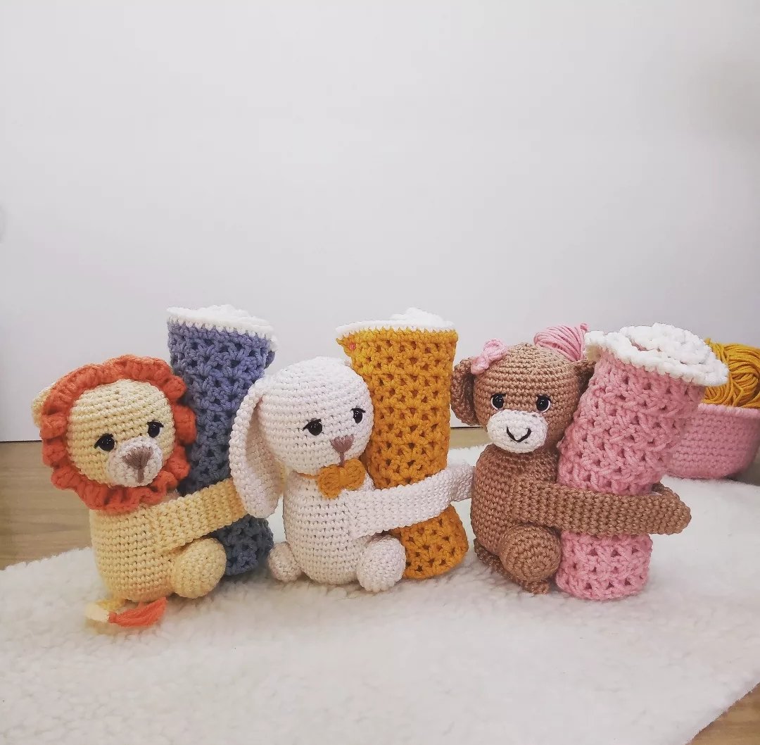 Coleção Apegados Agarradinhos Amigurumi- Pronta Entrega