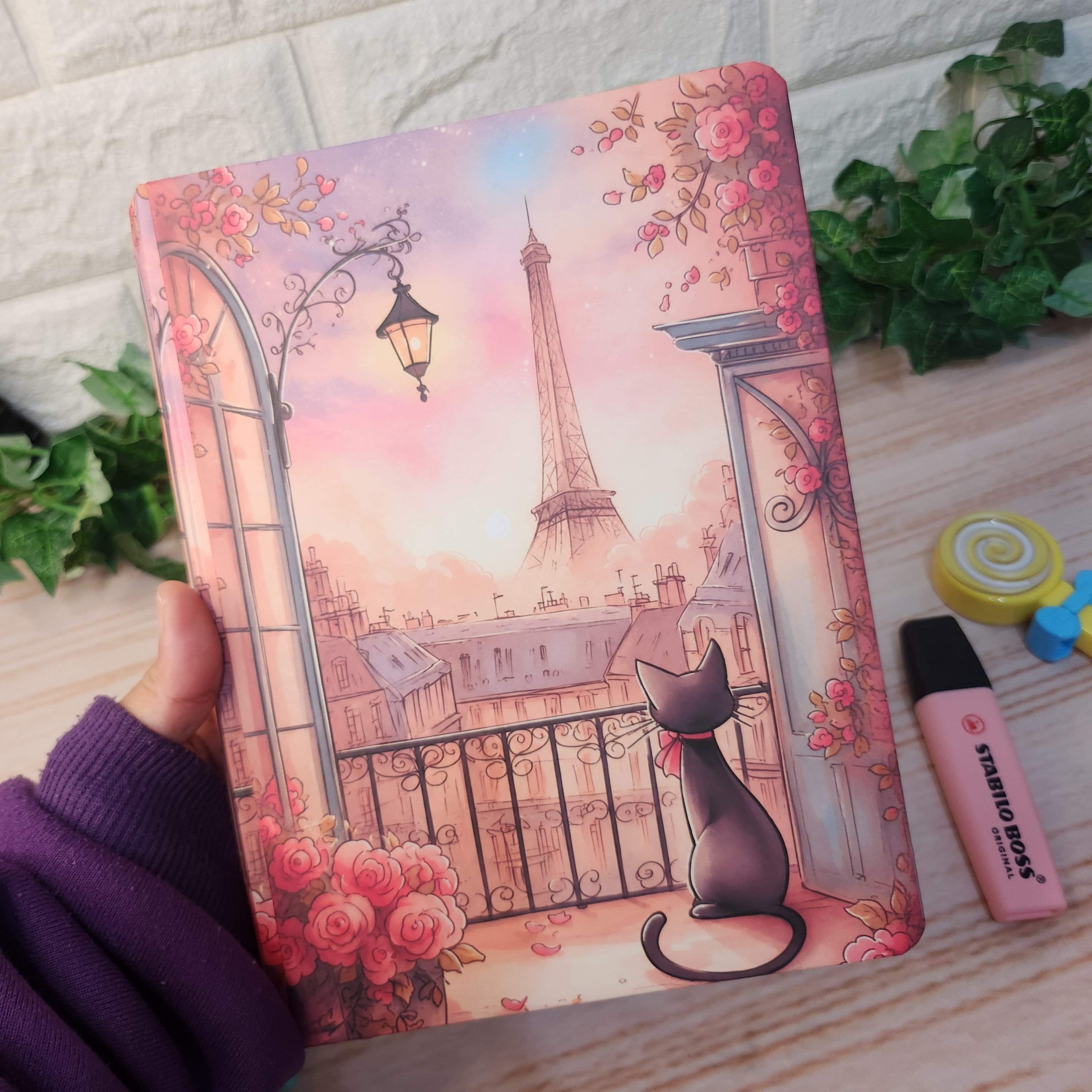 Caderno Sketchbook Cat Paris A5 l journal l Desenho l Anotações l