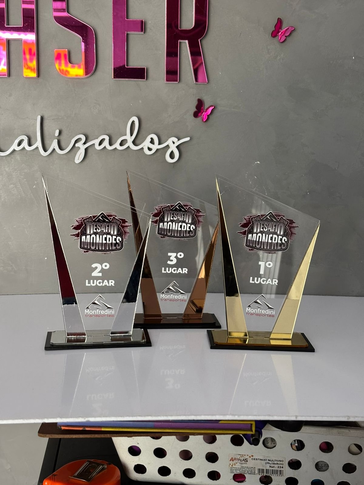 Kit 3 Troféus Personalizados