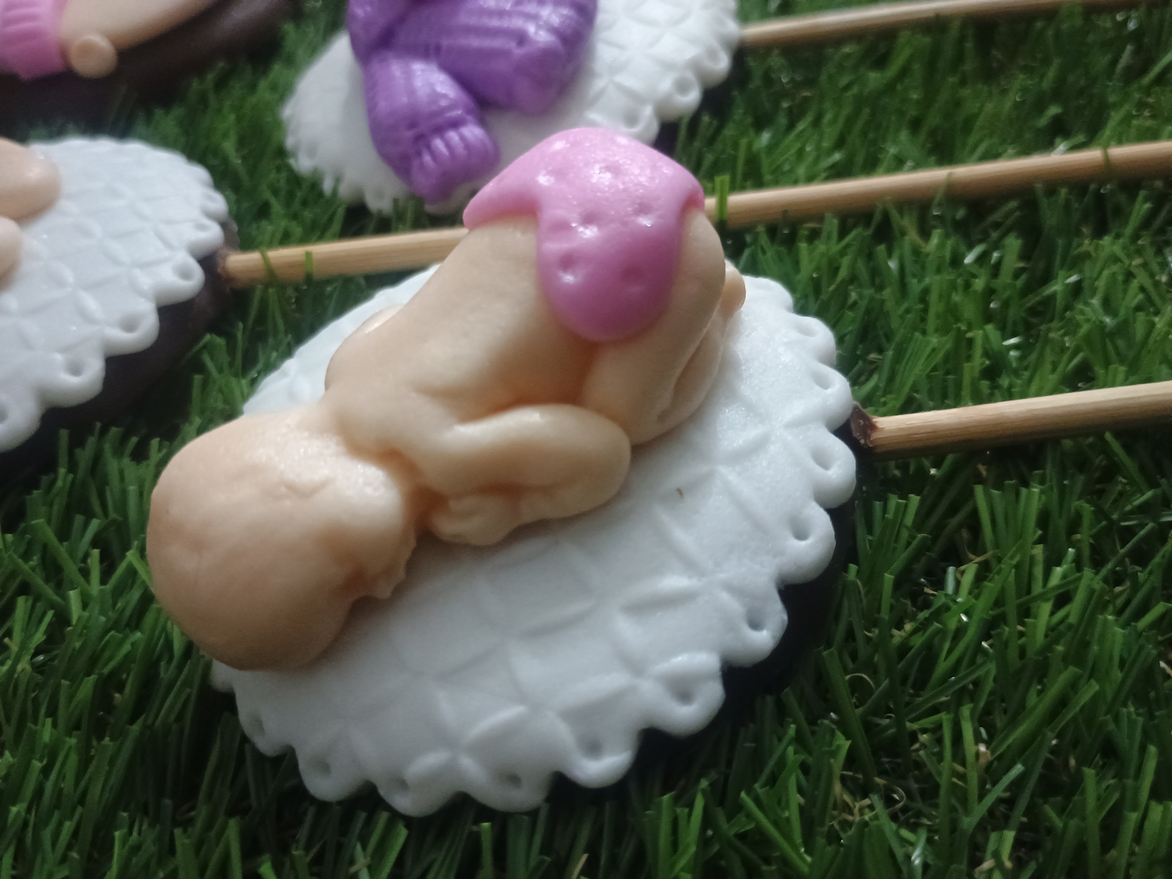 Pirulito de chocolate personalizado saída maternidade