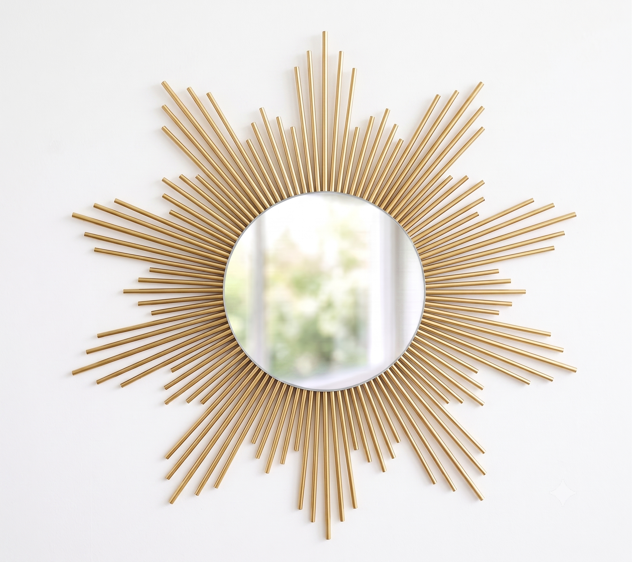 Espelho Sol Boho em Madeira de Bambu Decoração Artesanal 75cm
