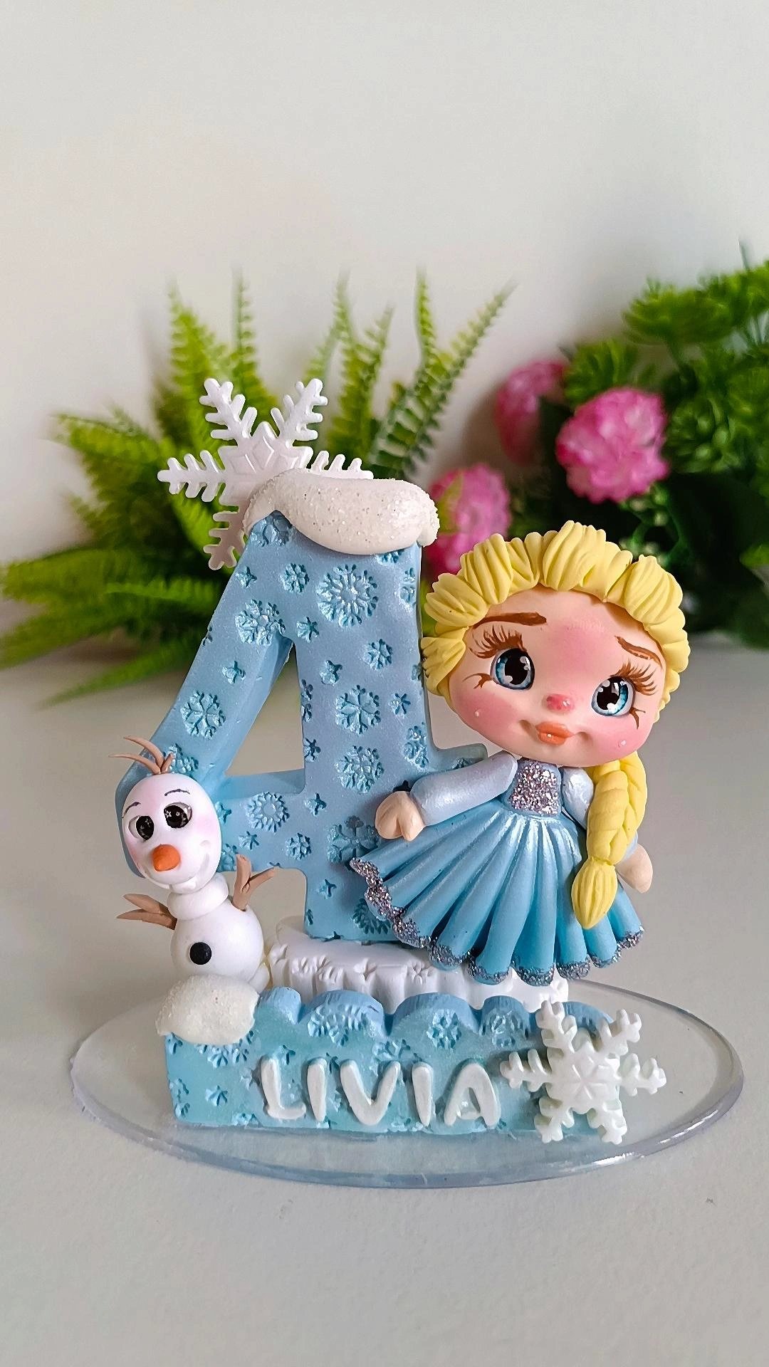 Vela em biscuit Frozen