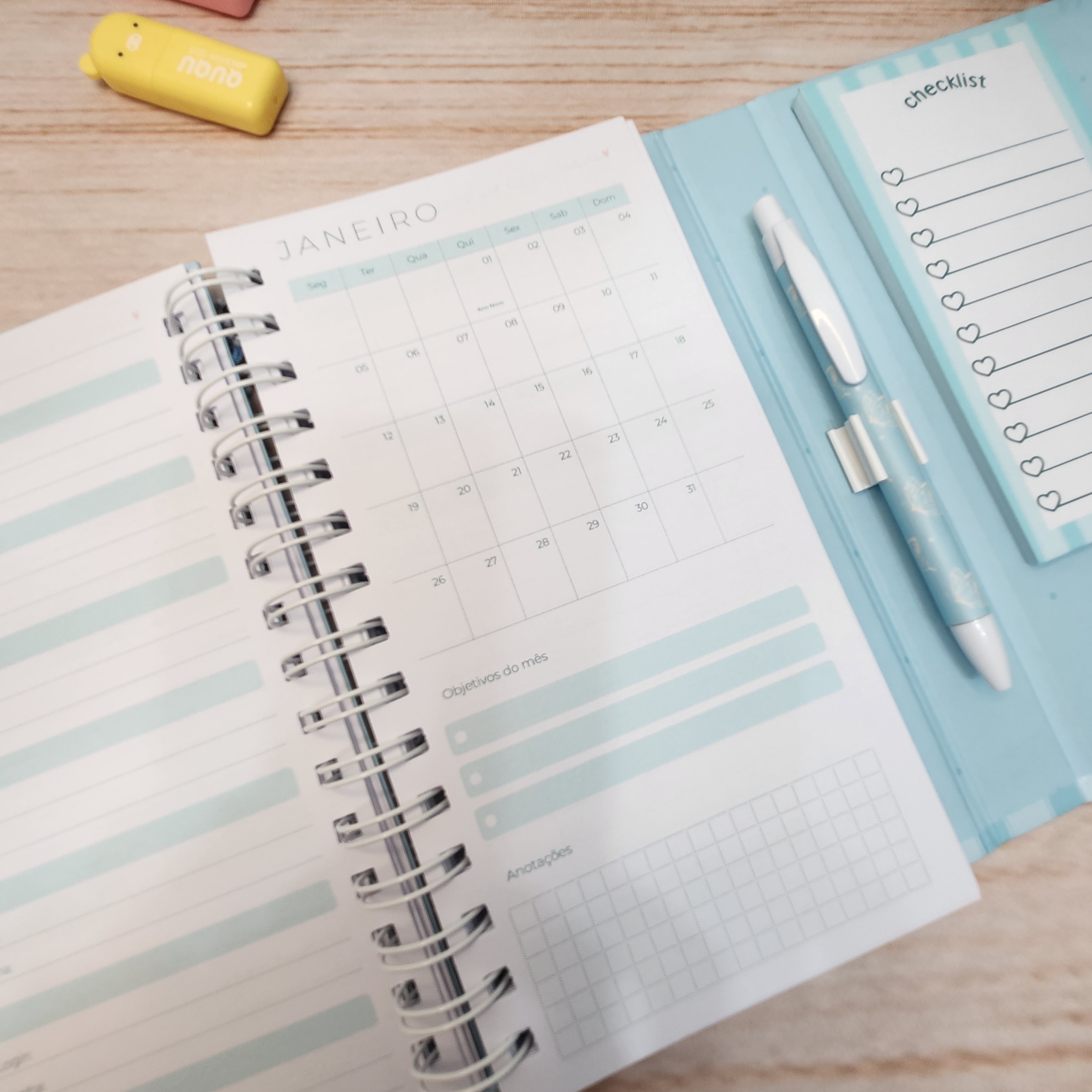 Agenda SLIM Moments Blue Fechamento Especial Personalizada