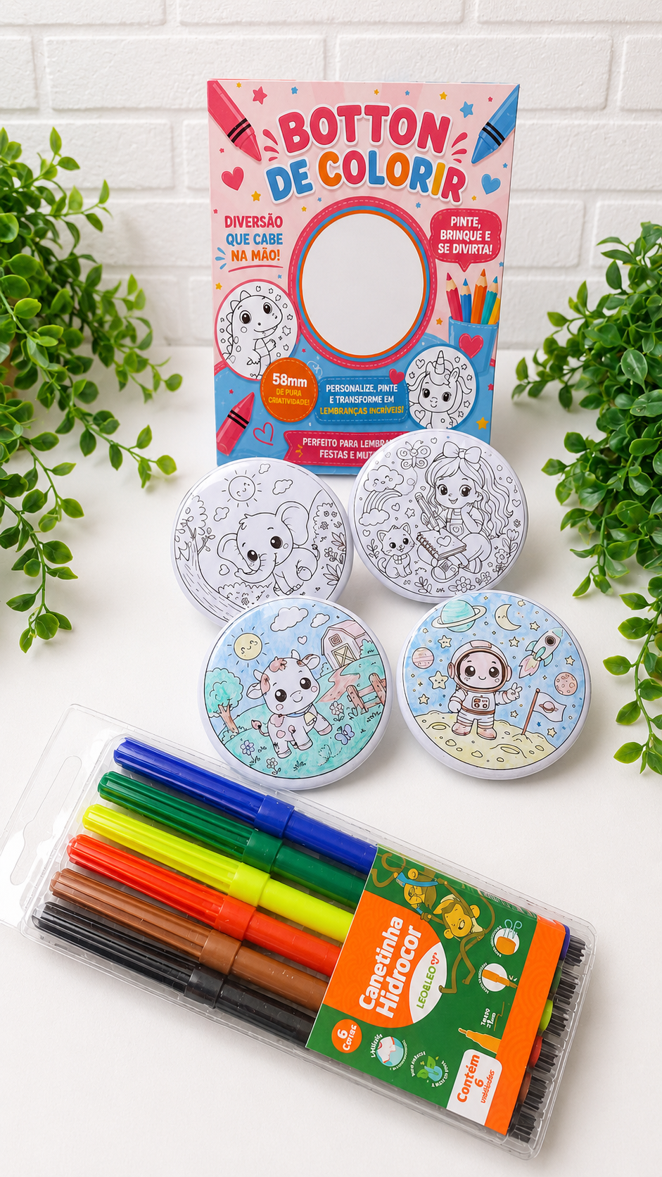 KIT BOTTONS PARA COLORIR