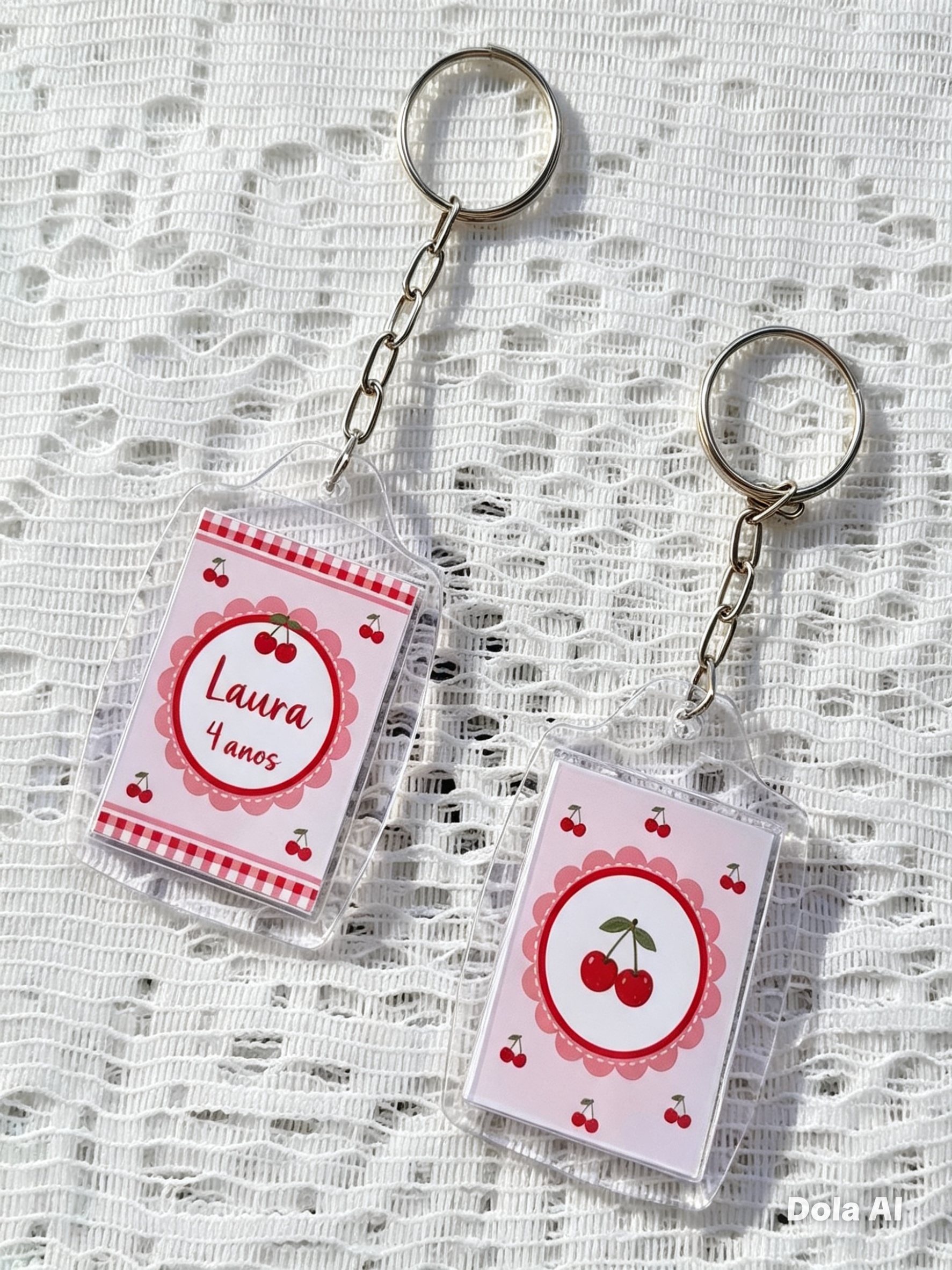Chaveiro acrílico personalizado Cerejinha