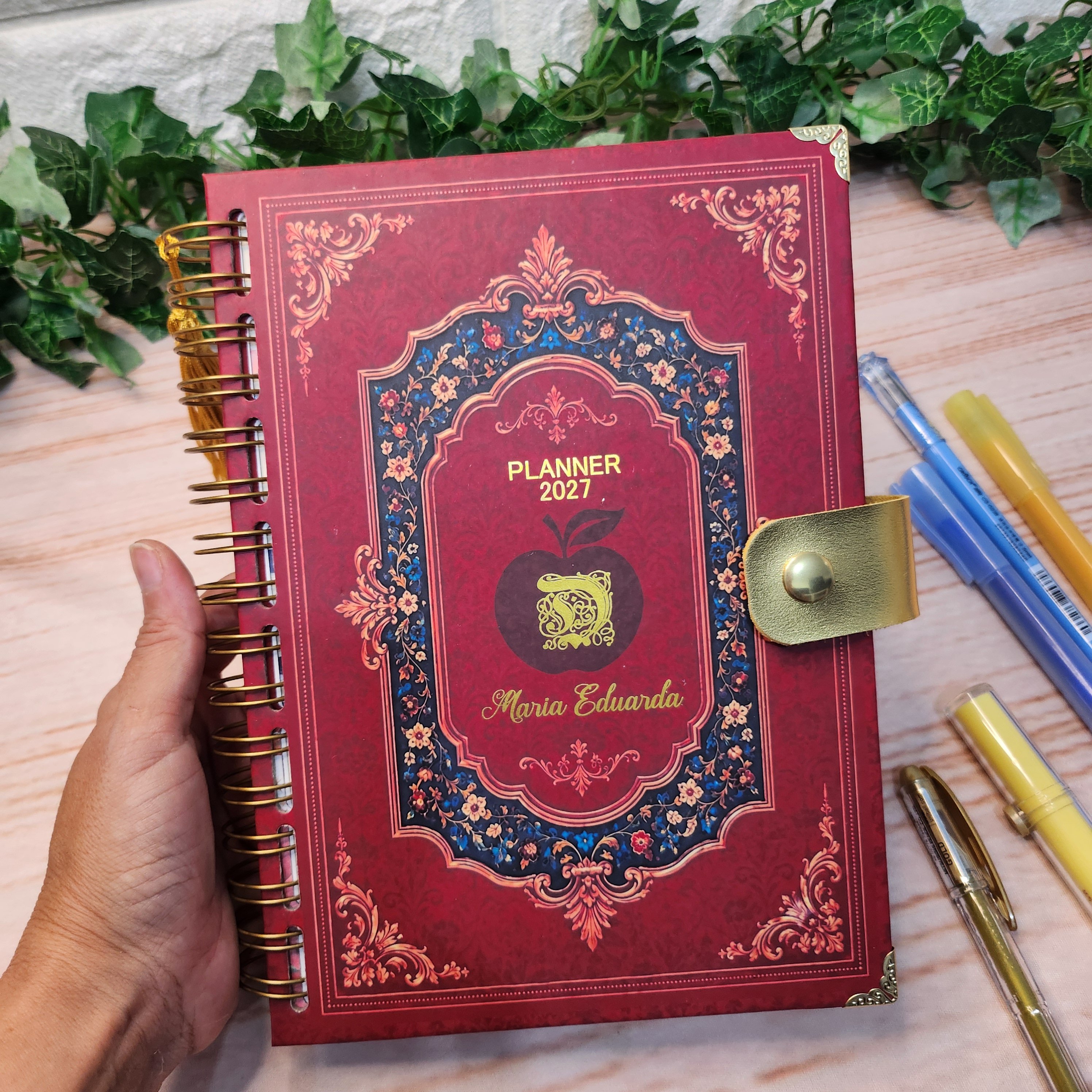 Agenda A5 Planner Maçã Encantada Personalizada