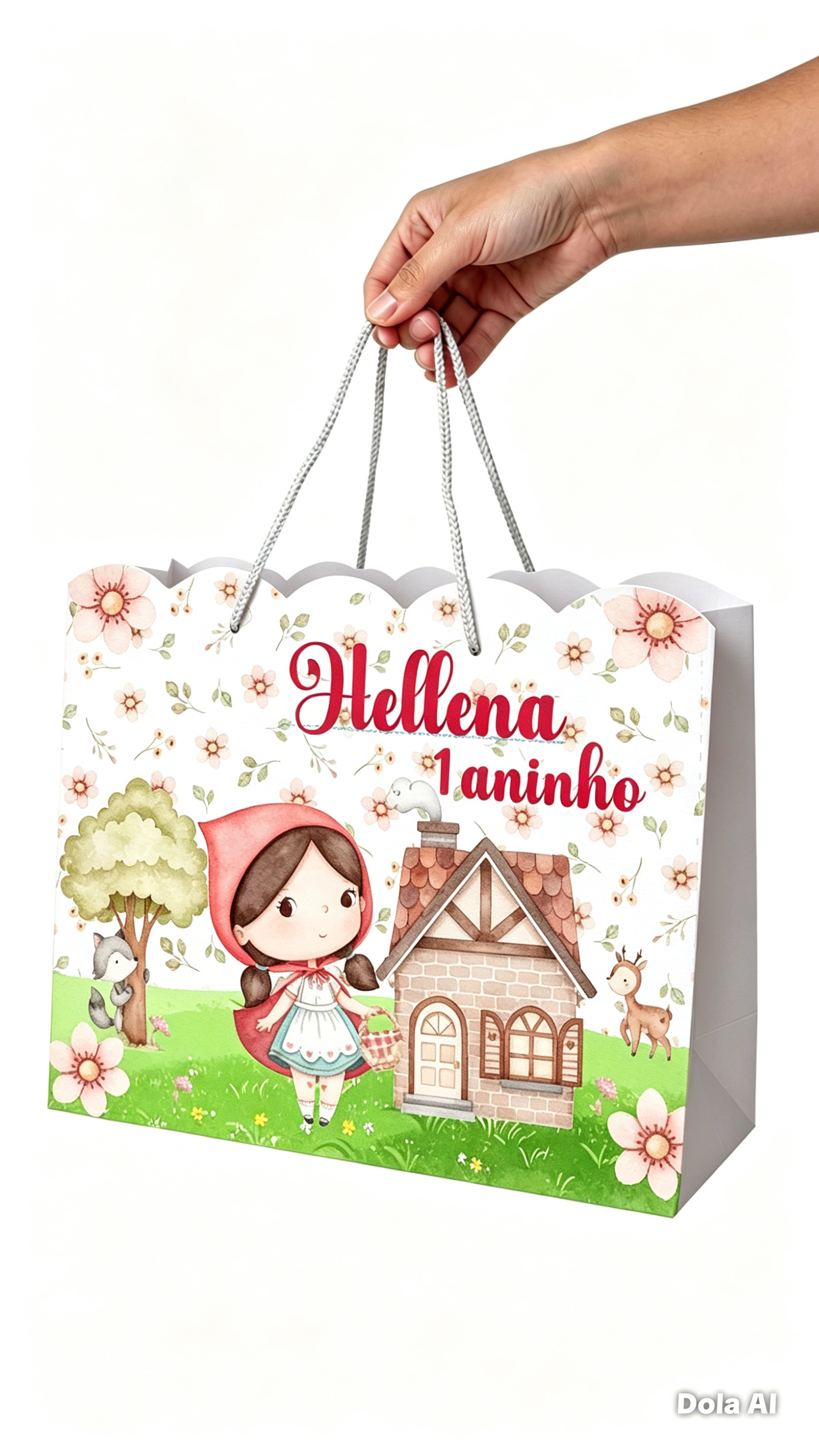 SACOLINHA PERSONALIZADA PARA FESTA CHAPEUZINHO VERMELHO. PEGUE E