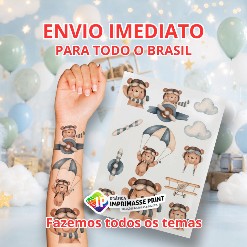 Tatuagem Temporária Personalizada - Folha A4