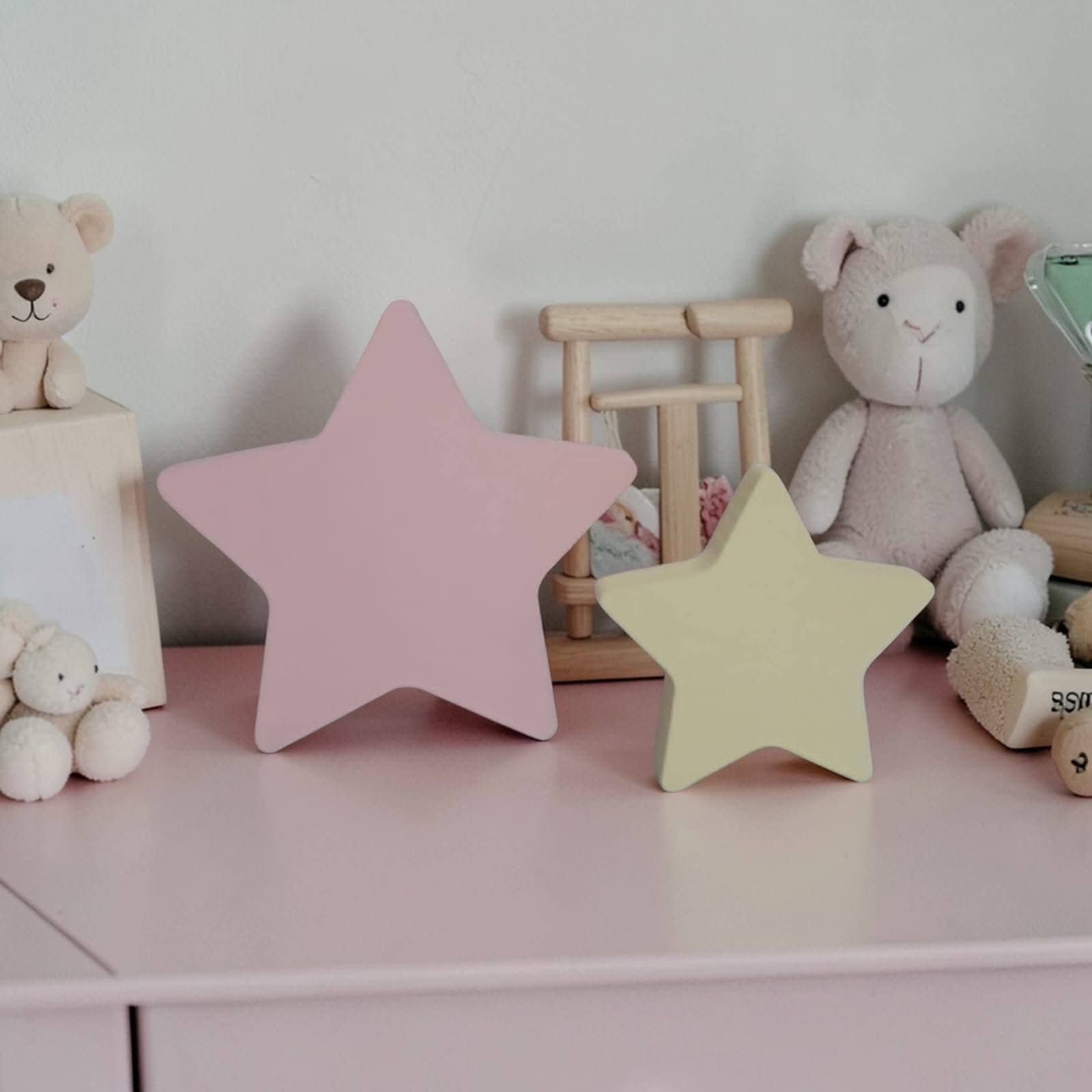 Estrelas de mdf duas unidades decoração de festa e quarto infanti