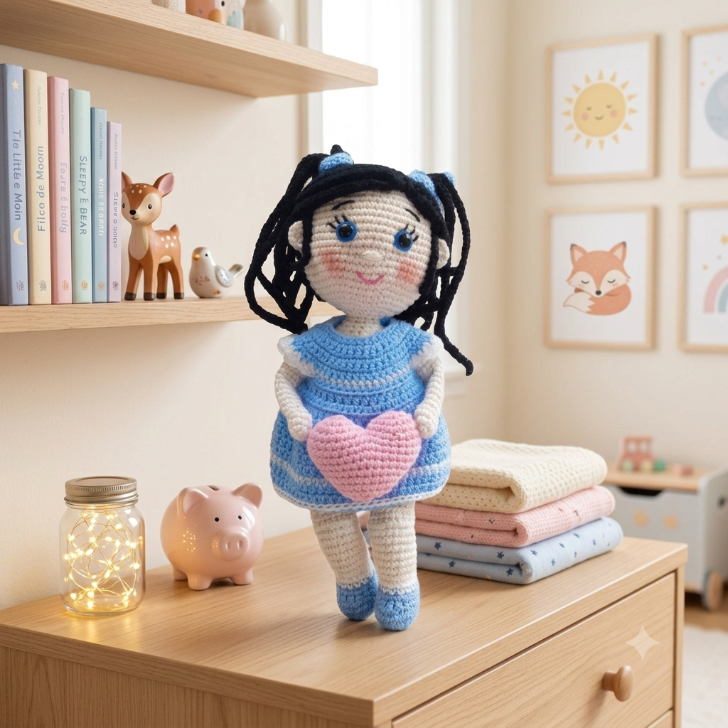 Boneca Paola em Crochê Amigurumi 27,5cm– Pronta Entrega
