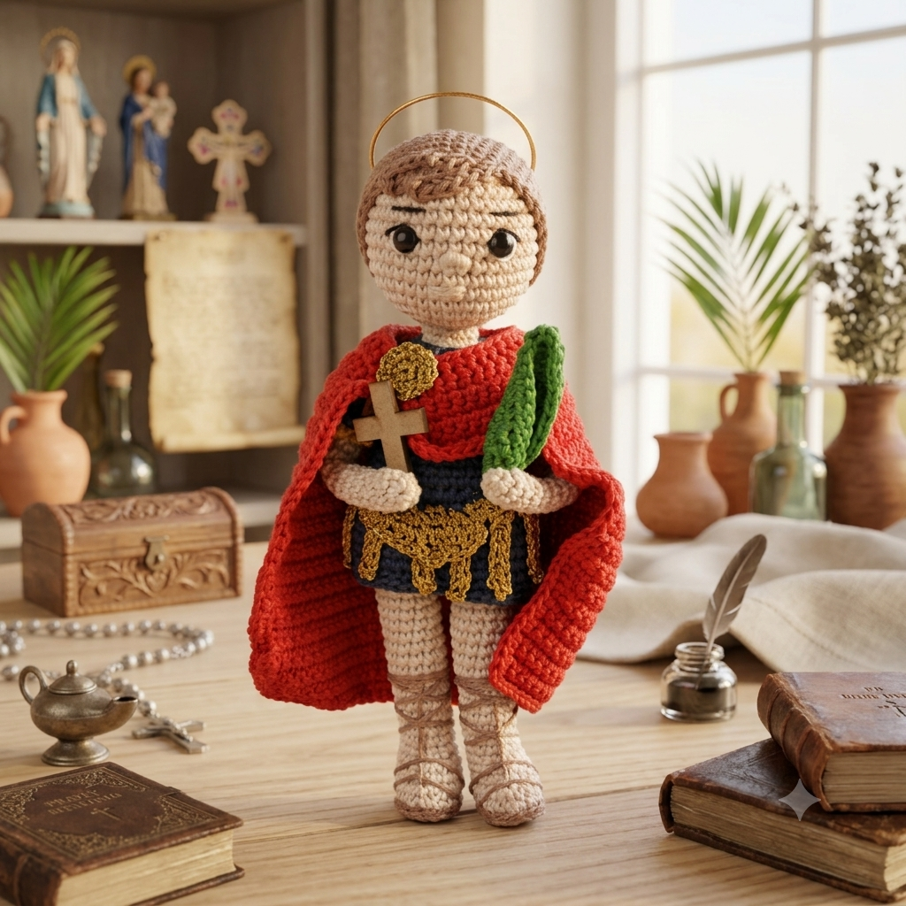 Santo Expedito Amigurumi 23cm - Pronta Entrega