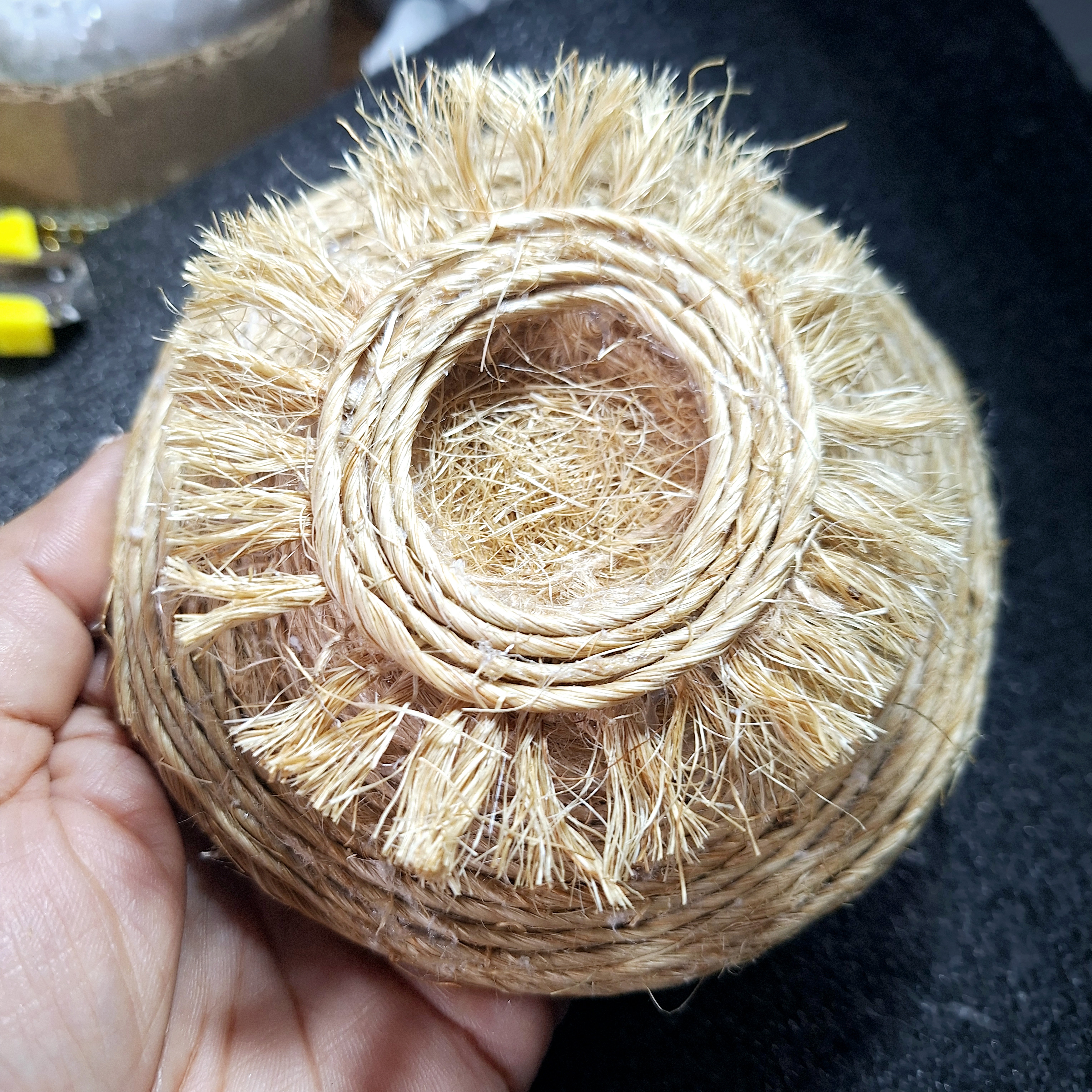 Porta Alianças Minimalista Ninho de Sisal Rústico