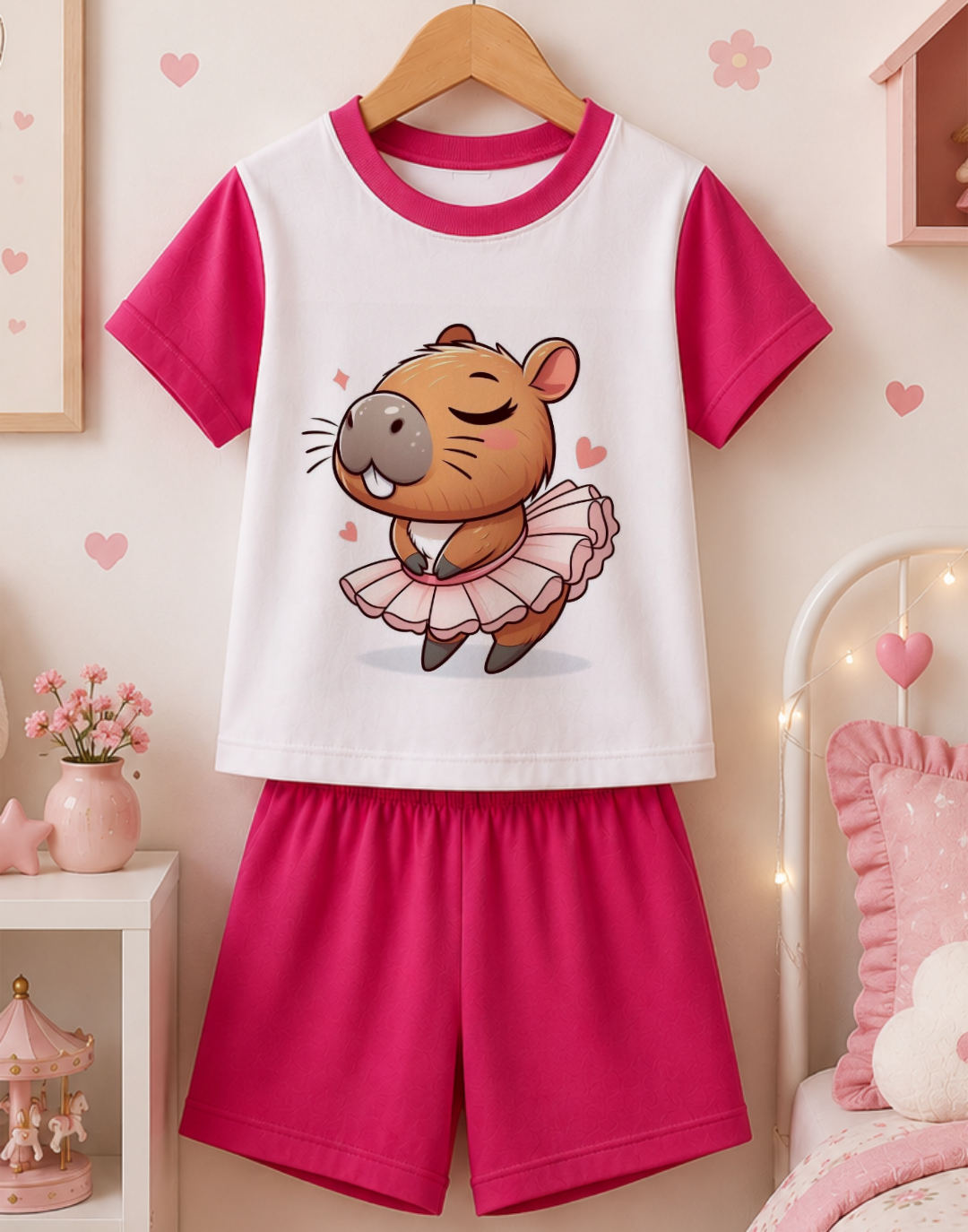 Pijama infantil capivara personalizado menina