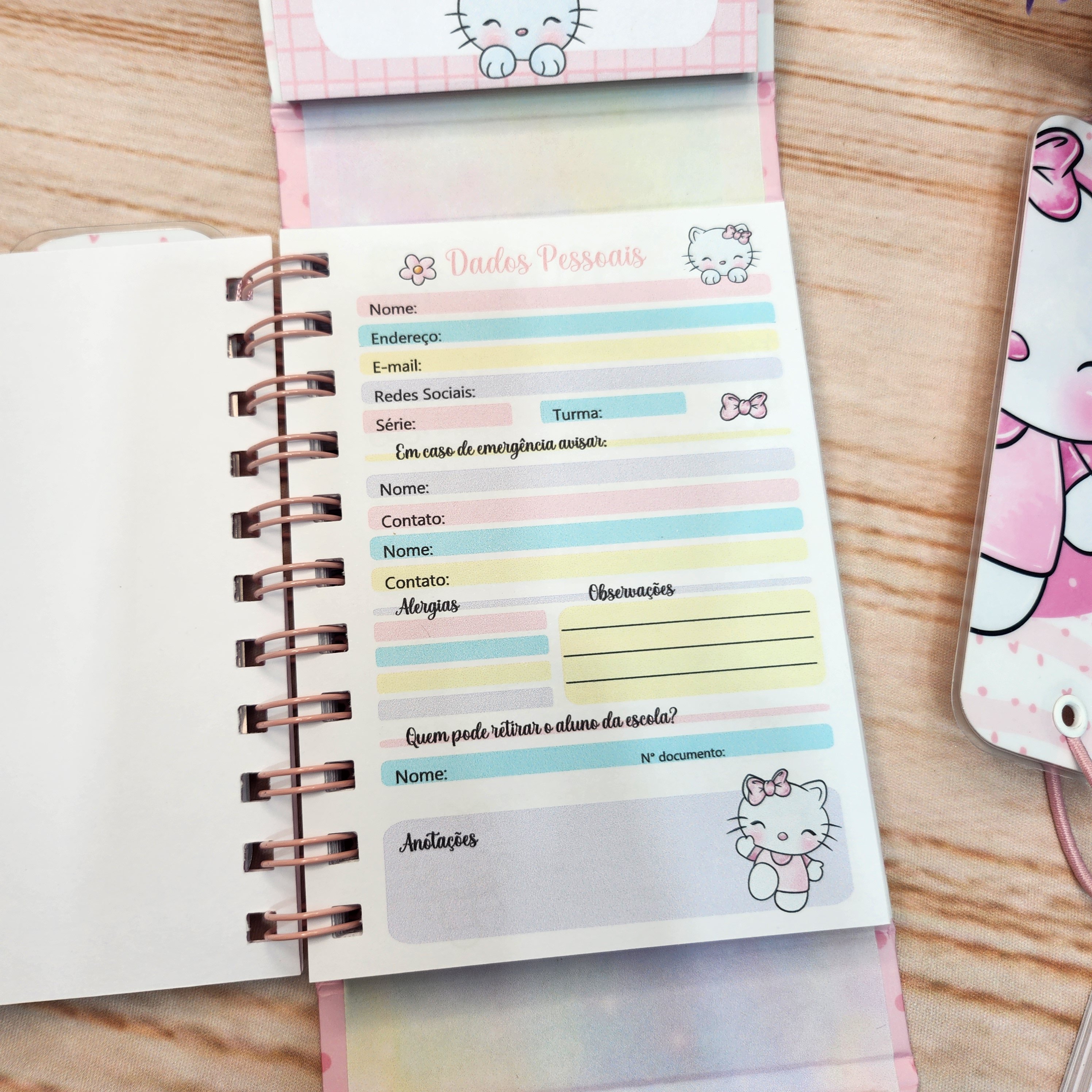 Agenda Escolar Hello kitty Aquarela Personalizada