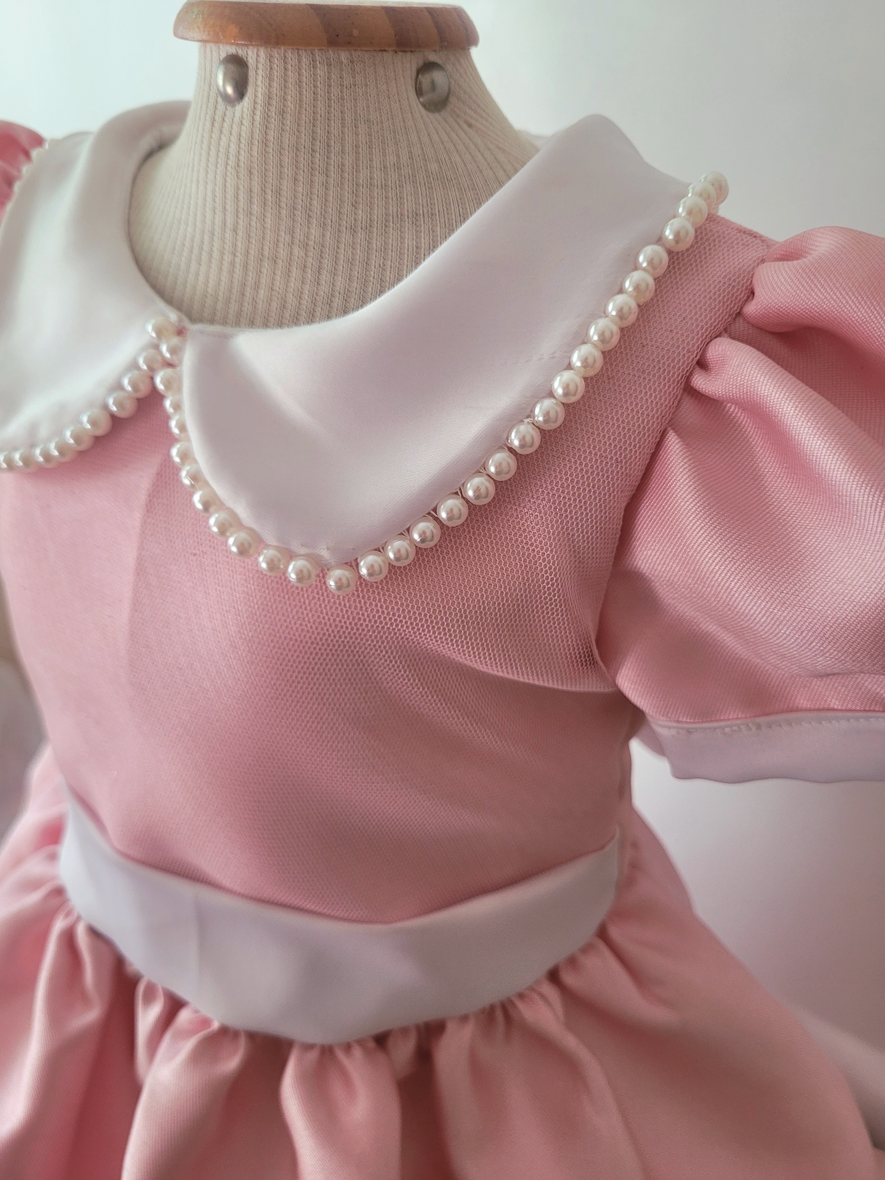 Vestido minnie rosa infantil