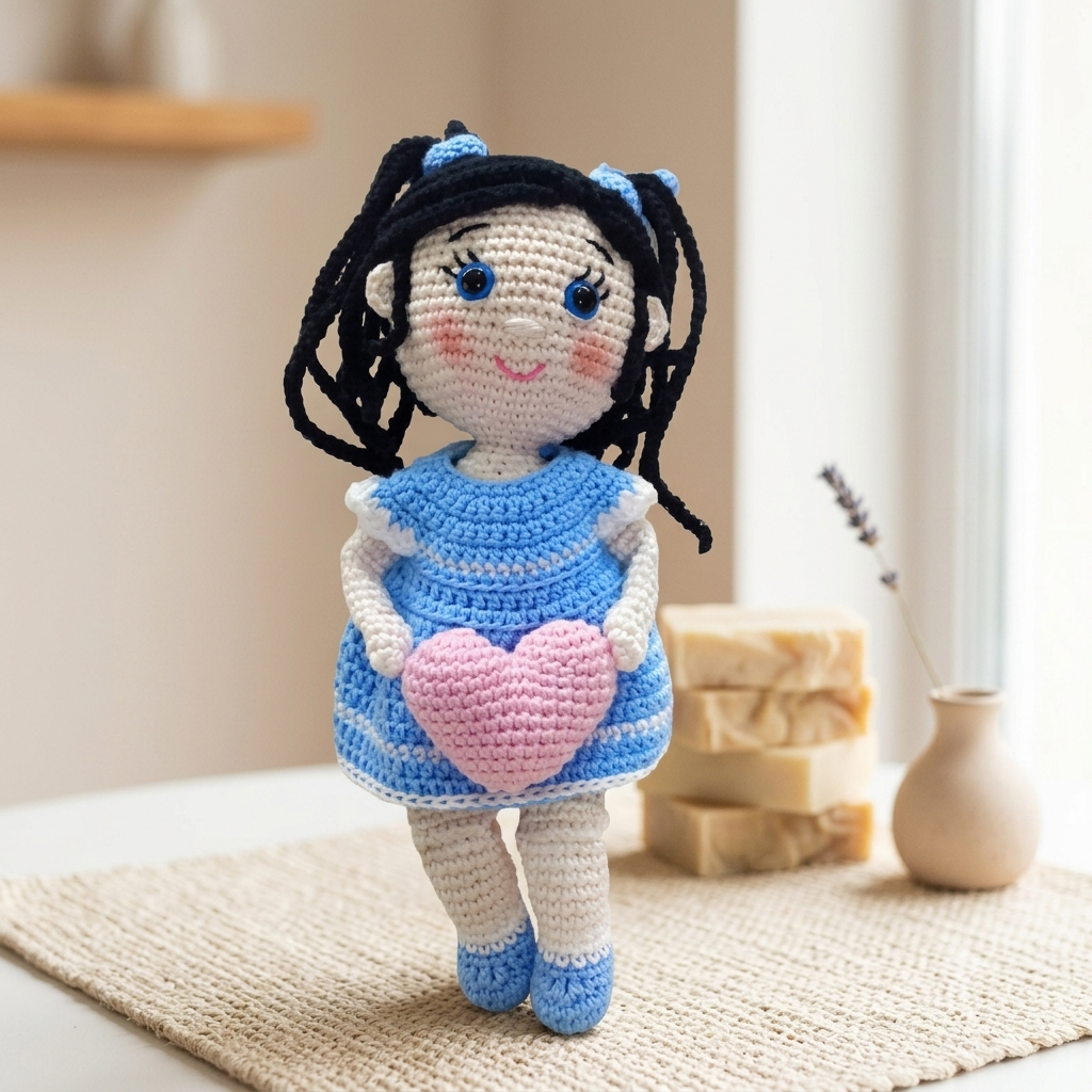 Boneca Paola em Crochê Amigurumi 27,5cm– Pronta Entrega