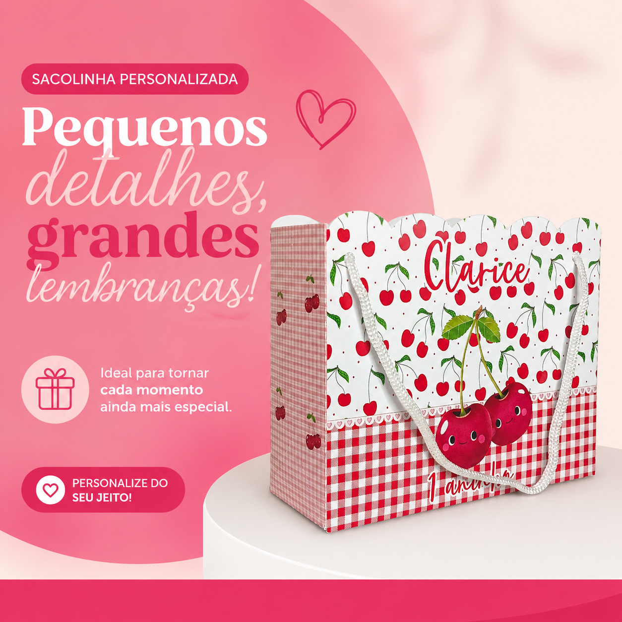 Kit 10 Sacolas Personalizadas  Pegue e Monte