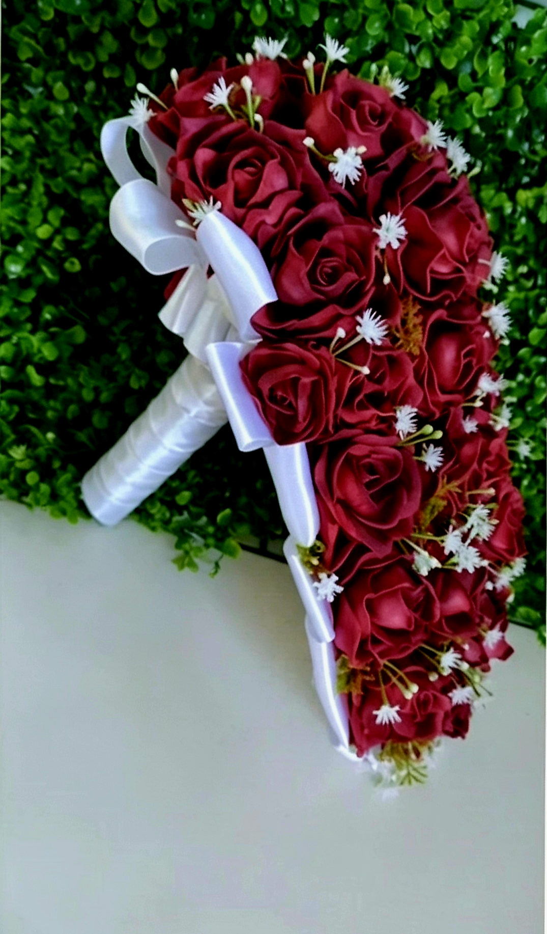 Buquê de Noiva Cascata Vermelho em EVA| Buquê Artesanal para Ca