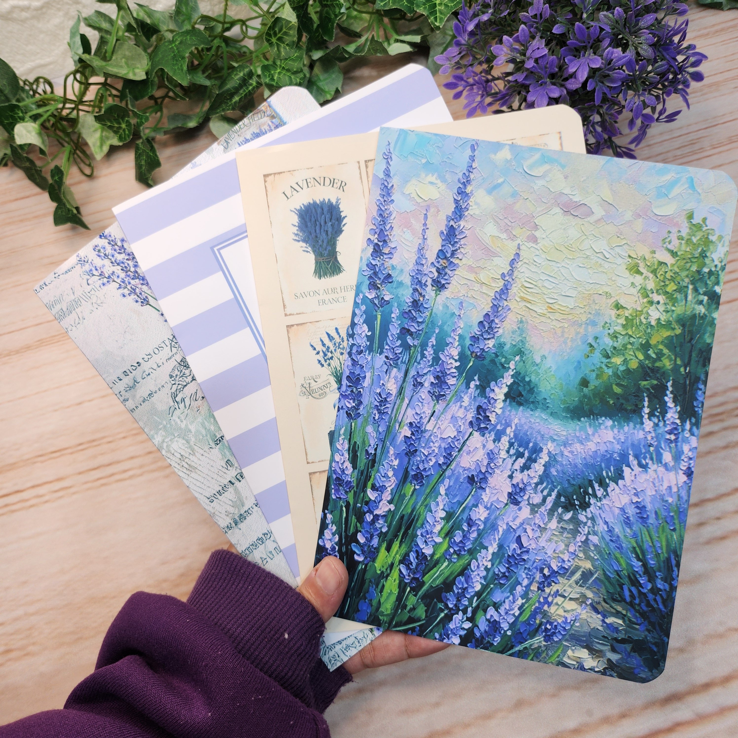 Caderno Midori Lavanda Garden Kit 4 unidades l A5 Midori l Anotaç