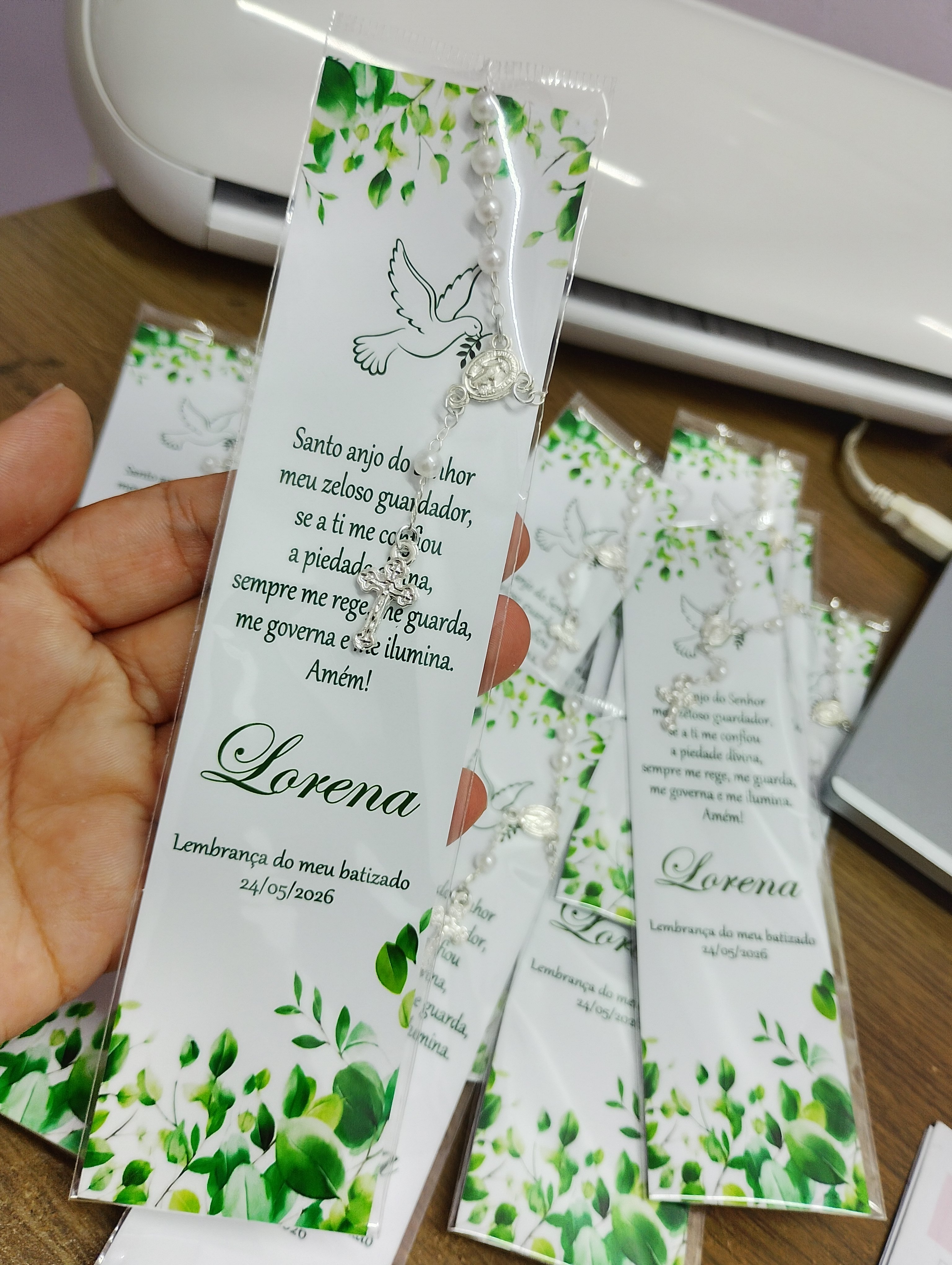 Marca página plastificado com mini tercinho