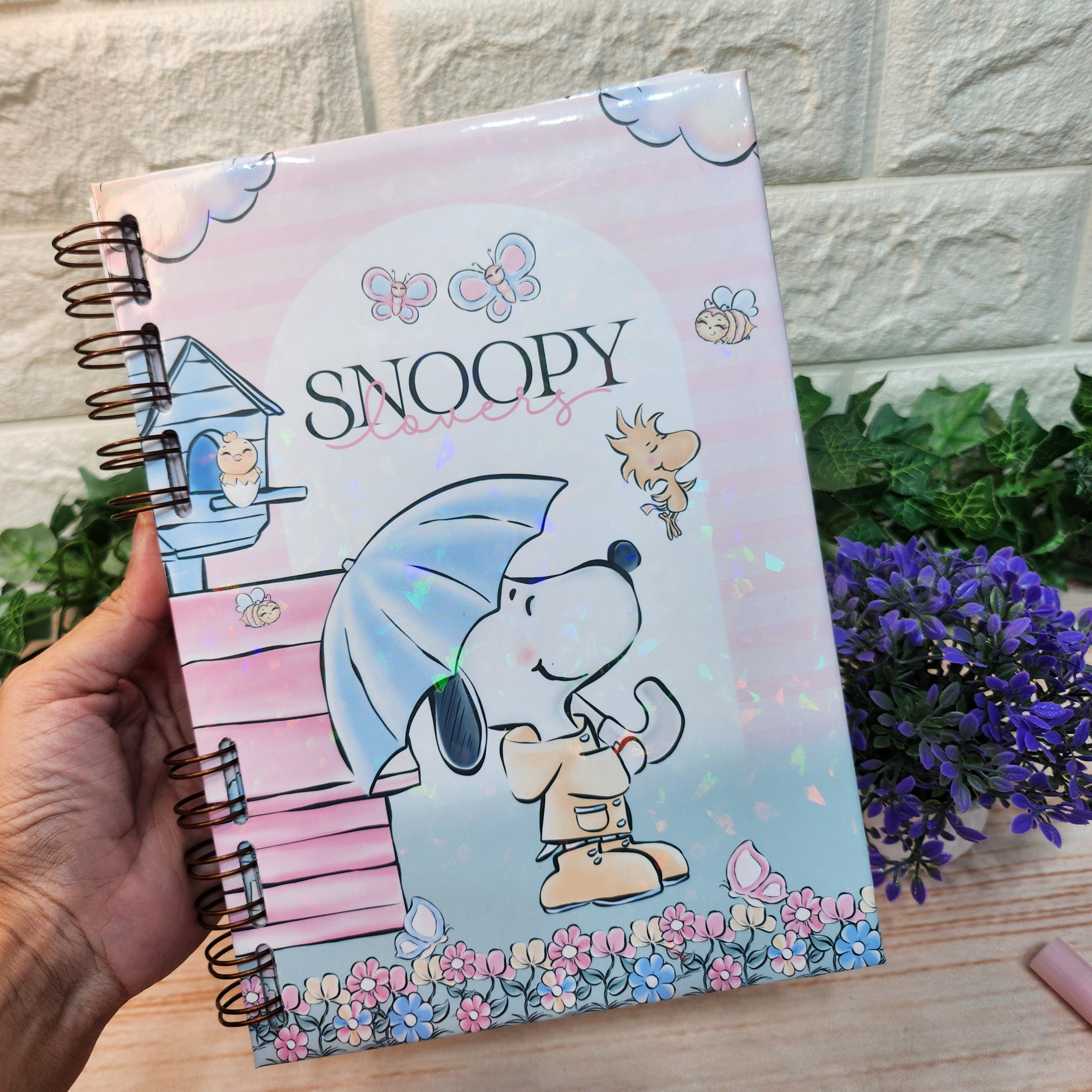 Caderno A5 Snoopy Aquarela Personalizado