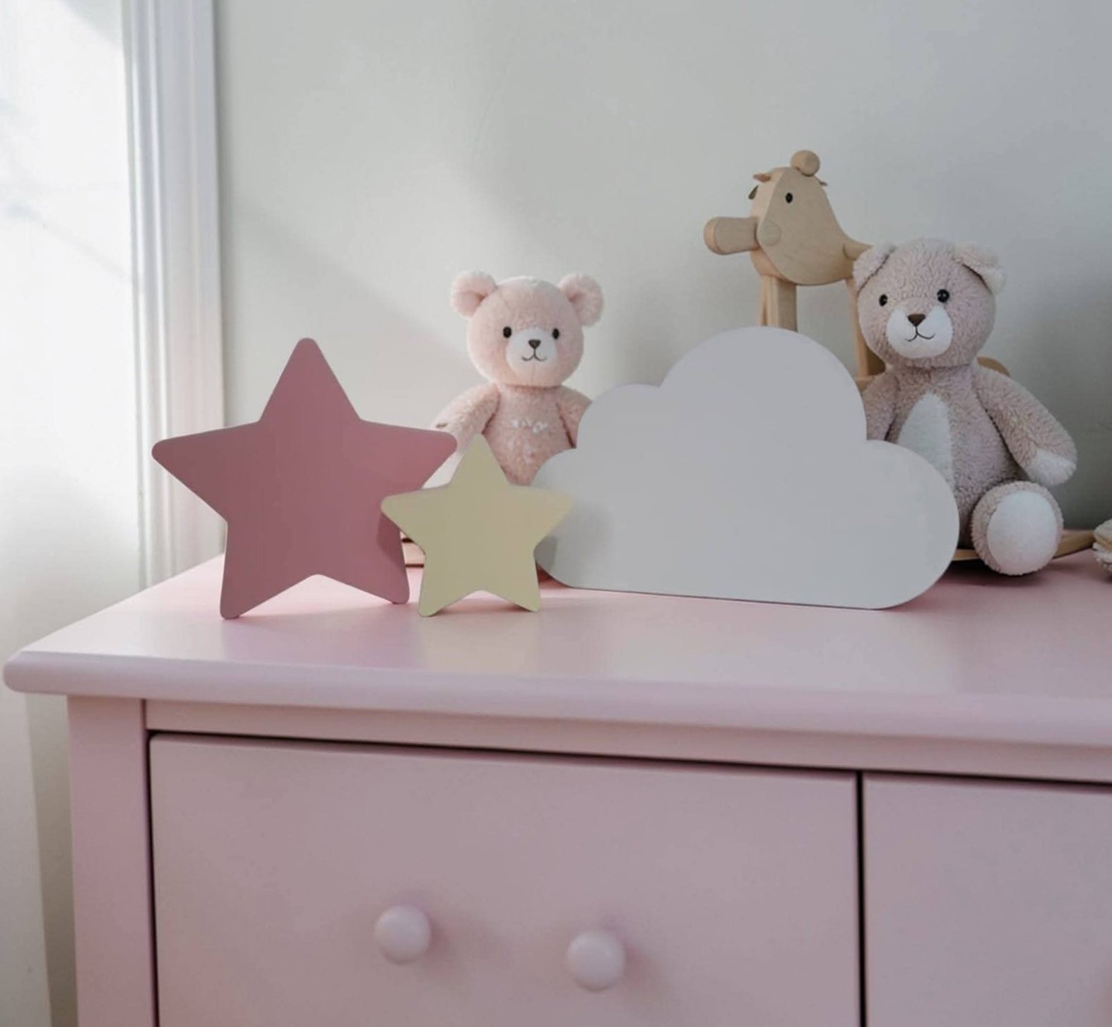 Nuvem + duas estrelas de mdf decorativas/ decoração de festa e qu