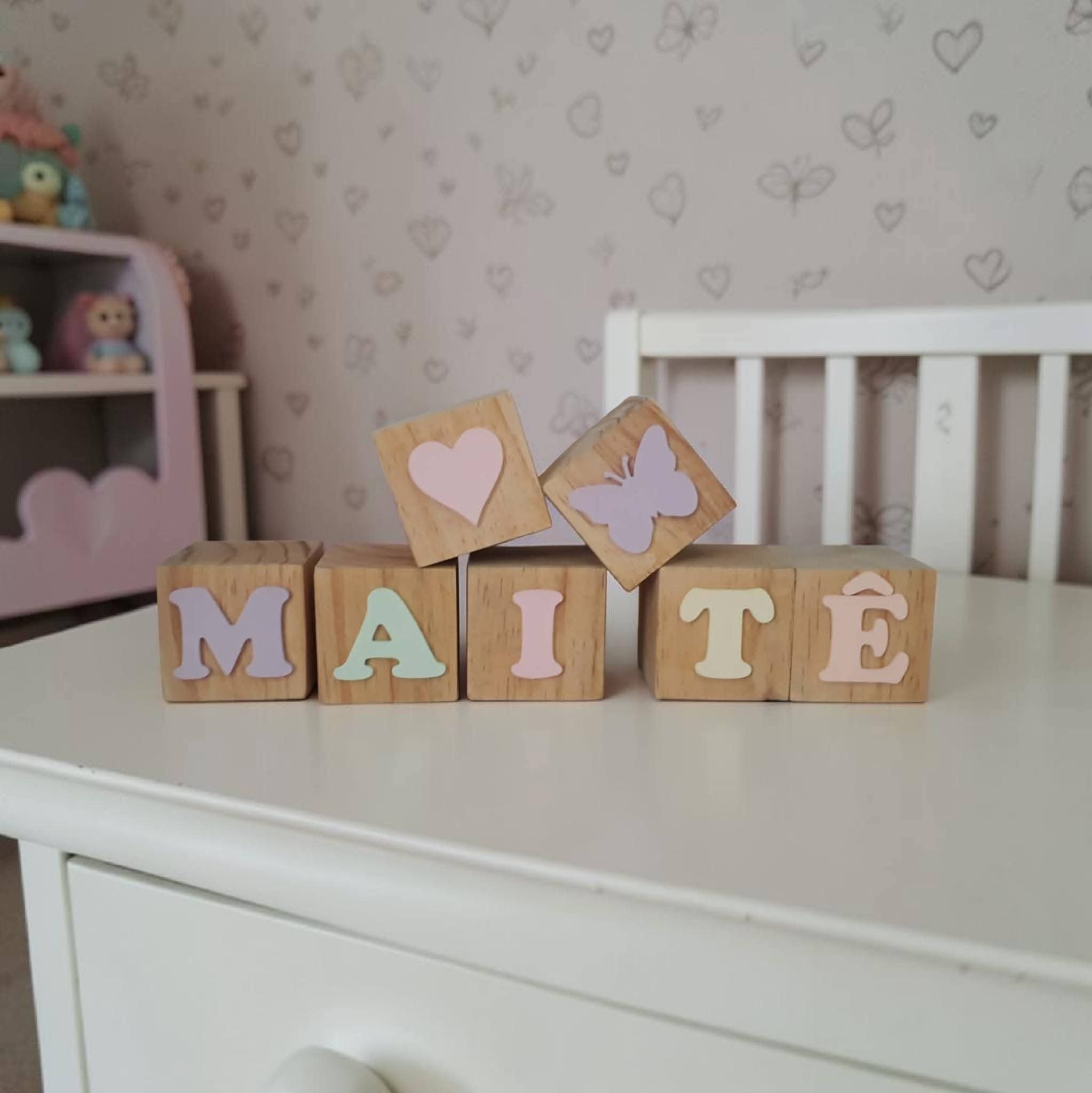 3 Cubos de madeira pinus, decoração de quarto infantil, festa inf