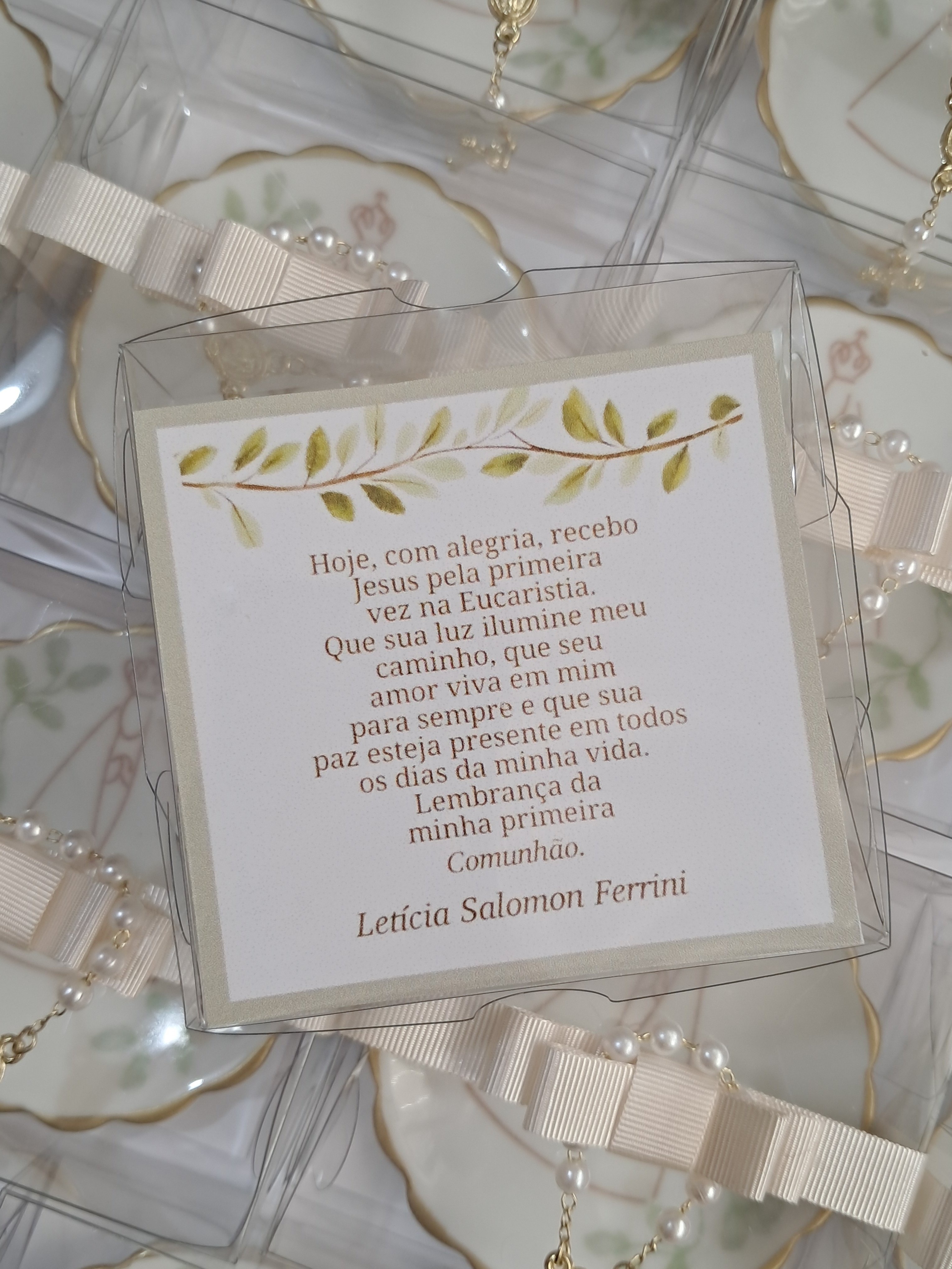 Lembrança batizado joia do dia em porcelana